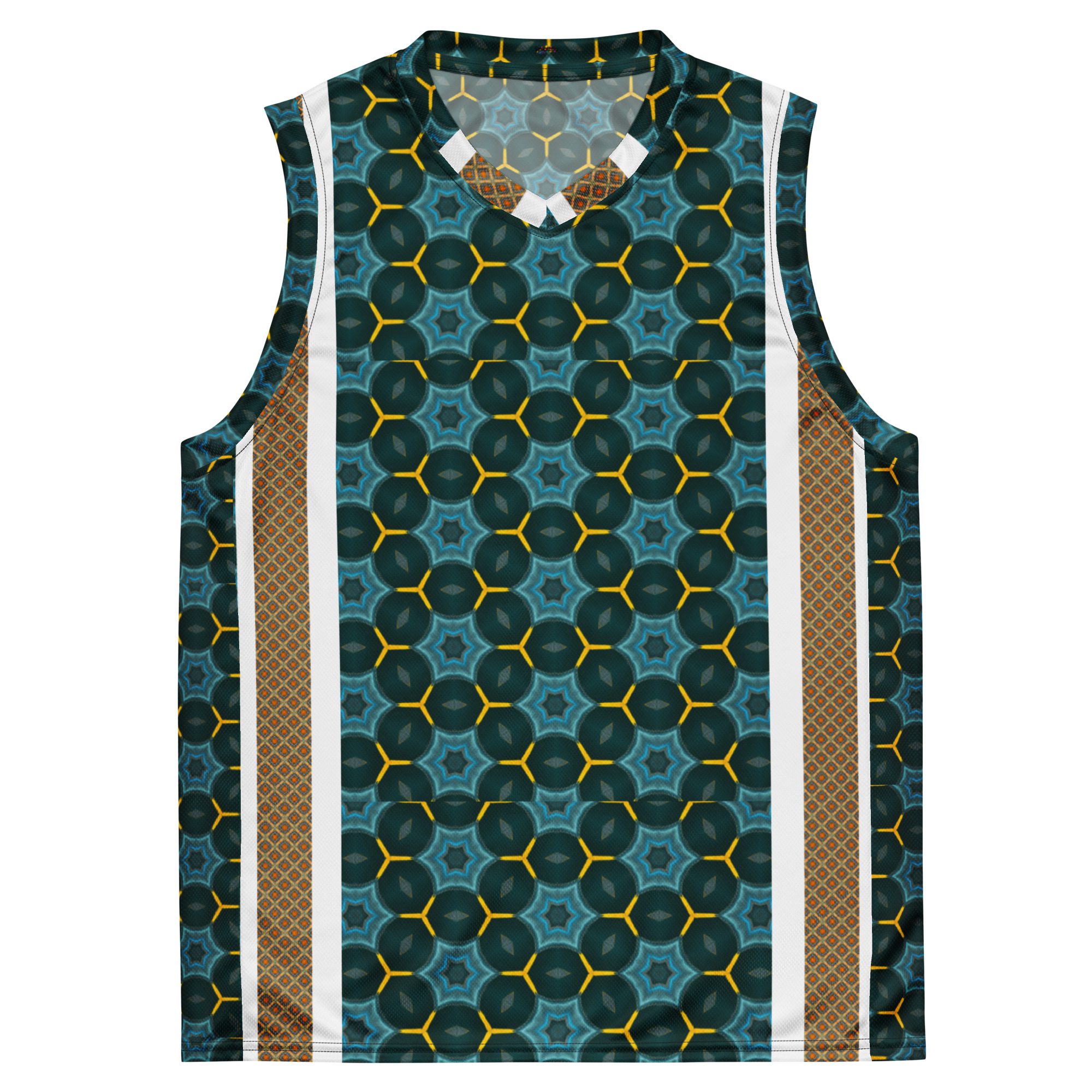 Auric Teal Matrix – Artistic All-Over Print Unisex Basketball Jersey - Image 11