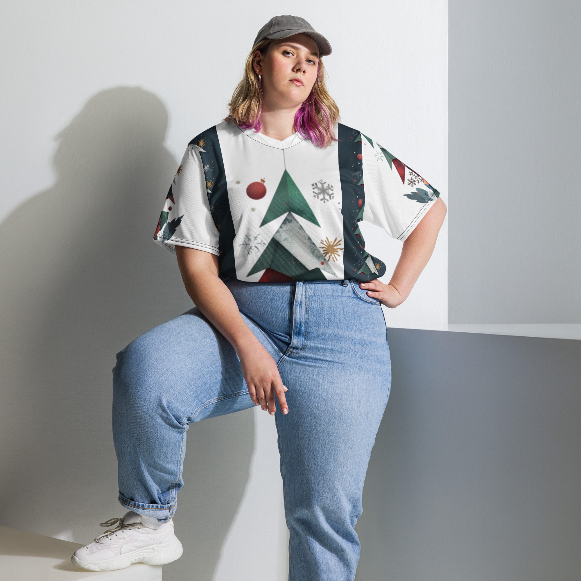 Nordic Pines Canopy – Recycled Unisex Sports Jersey - Image 3