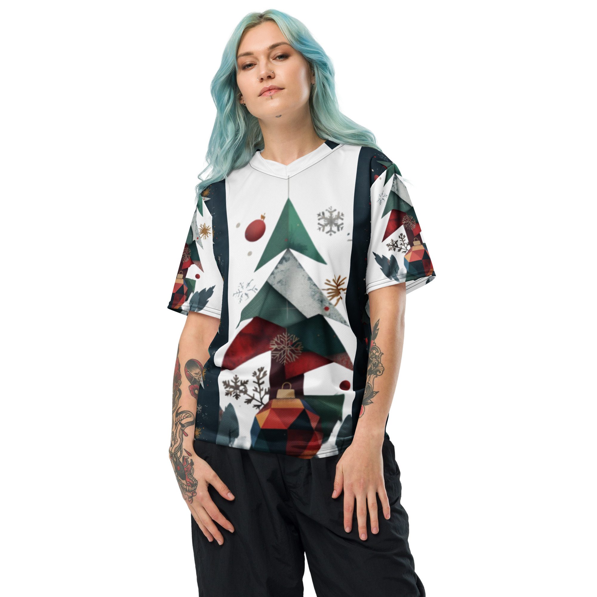 Nordic Pines Canopy – Recycled Unisex Sports Jersey - Image 5