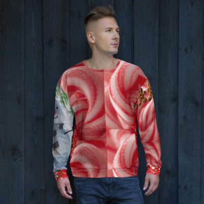 Candy Cane Ugly Christmas - All-Over Print Recycled Unisex Sweatshirt