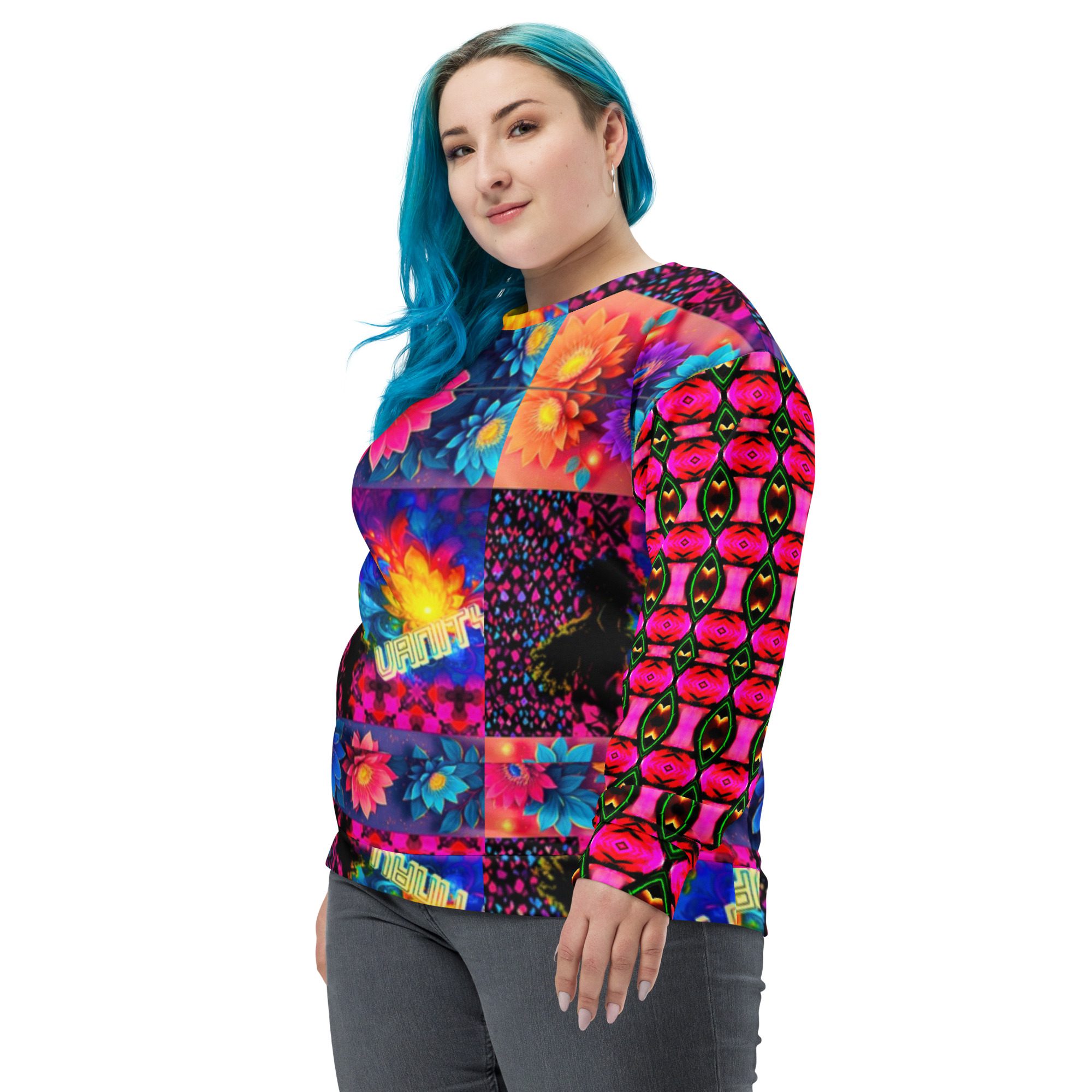 Psychedelic’s Bloomed Supernova Galaxies – Unisex Sweatshirt - Image 3