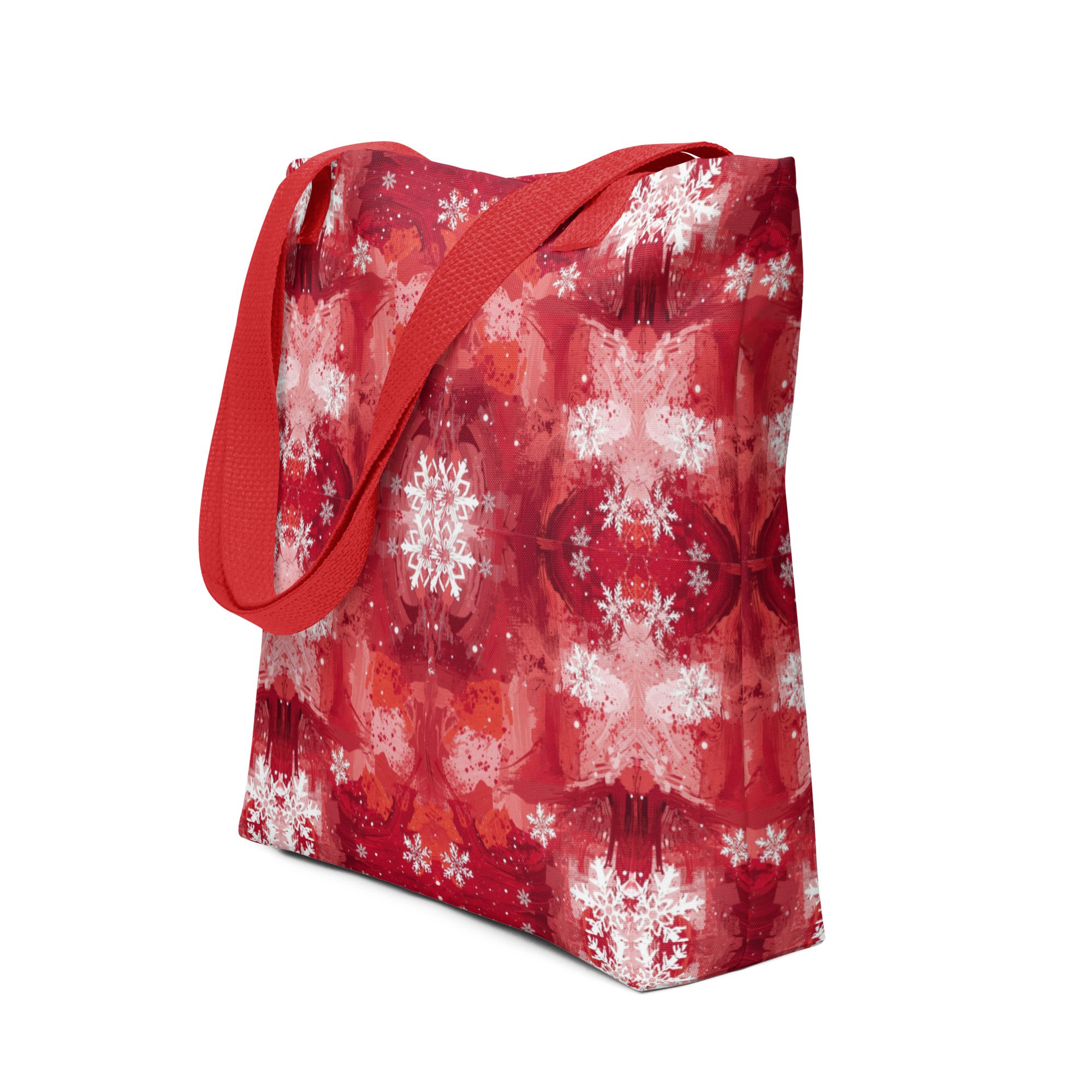 Crimson Snowfall — Holiday Tote Bag