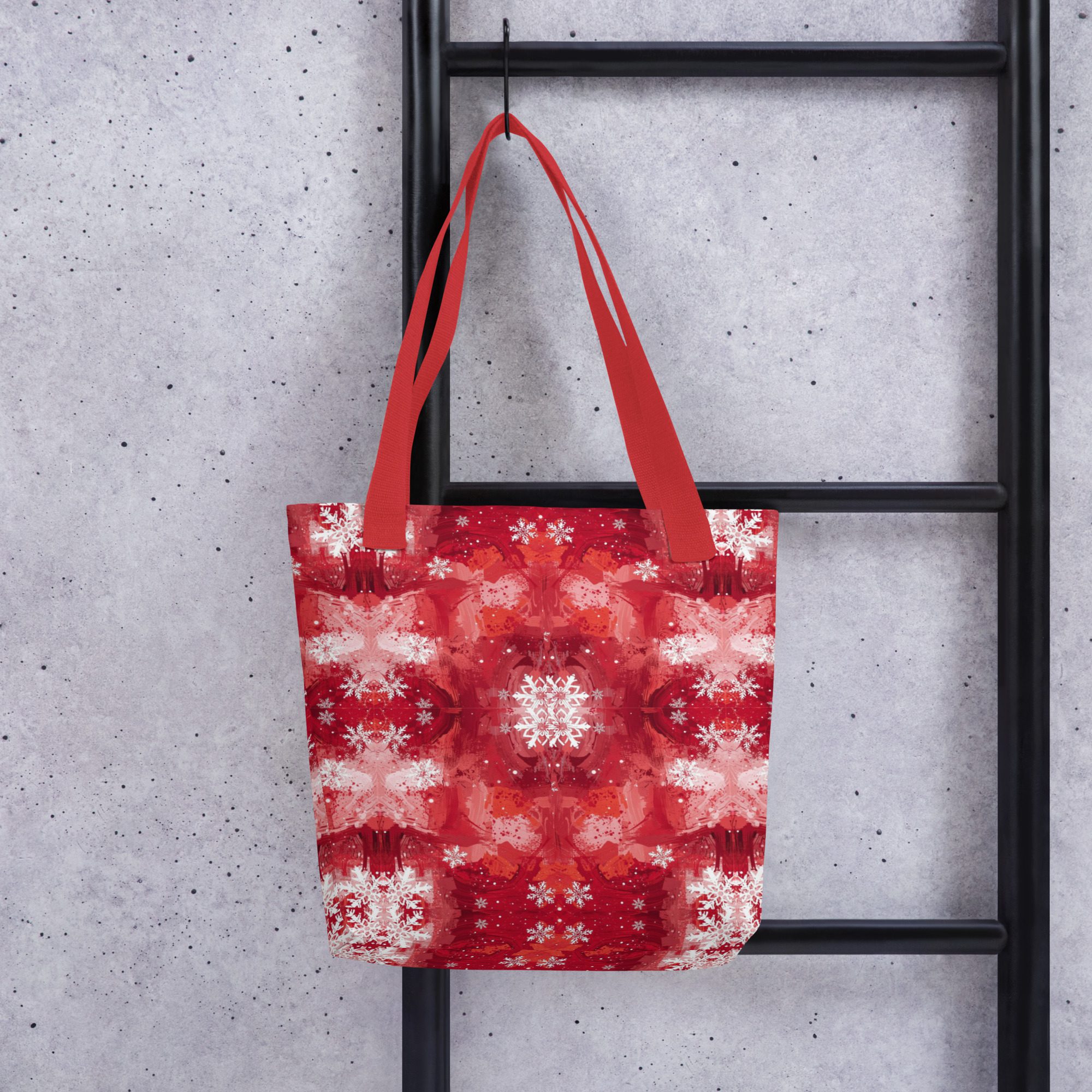 Crimson Snowfall — Holiday Tote Bag - Image 12