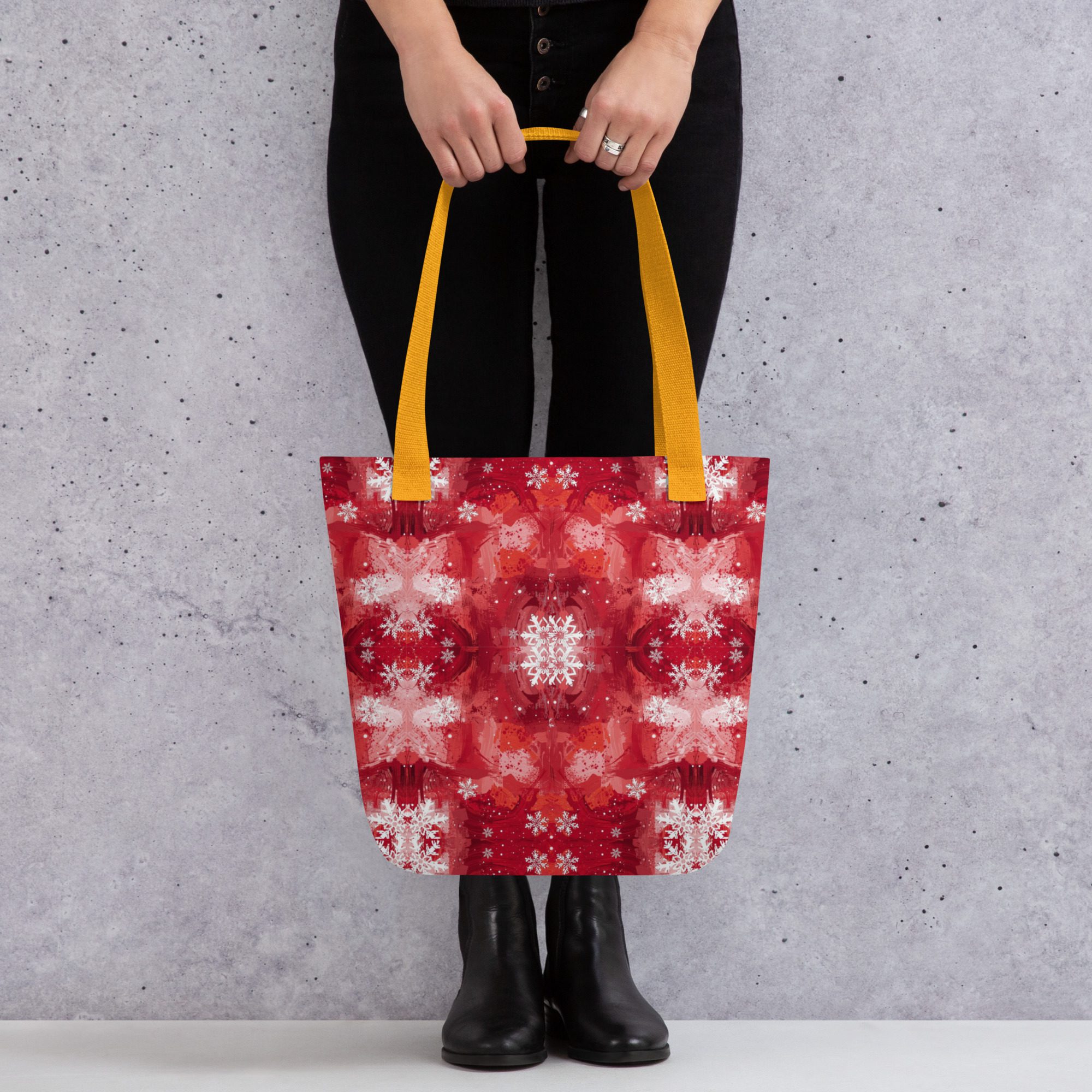 Crimson Snowfall — Holiday Tote Bag - Image 15
