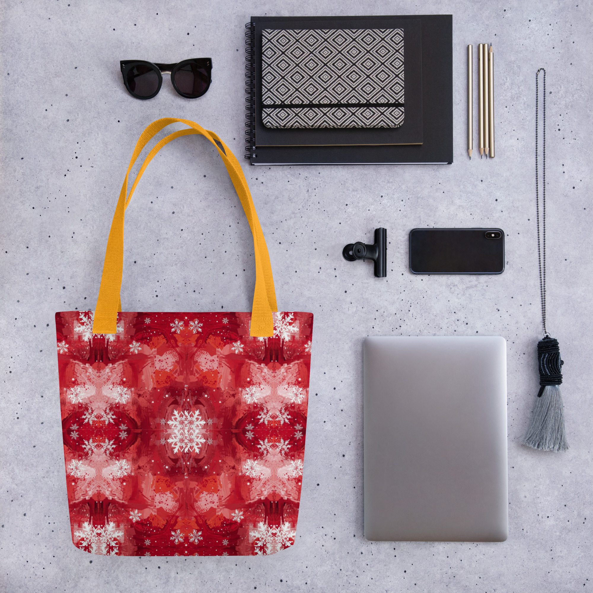 Crimson Snowfall — Holiday Tote Bag - Image 16