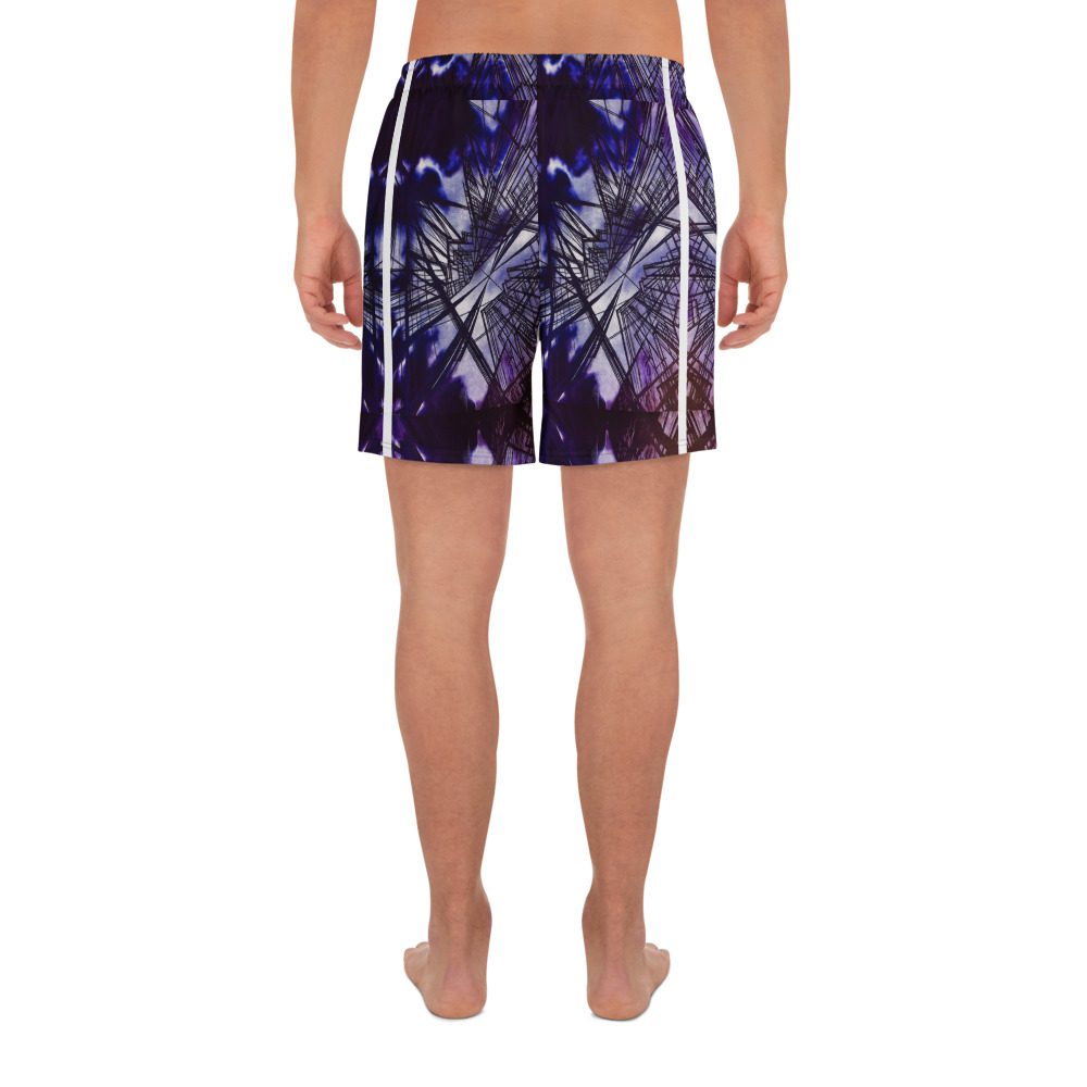 Fractured Skyline: Geometry in Motion — Abstract Urban Unisex Shorts - Image 4