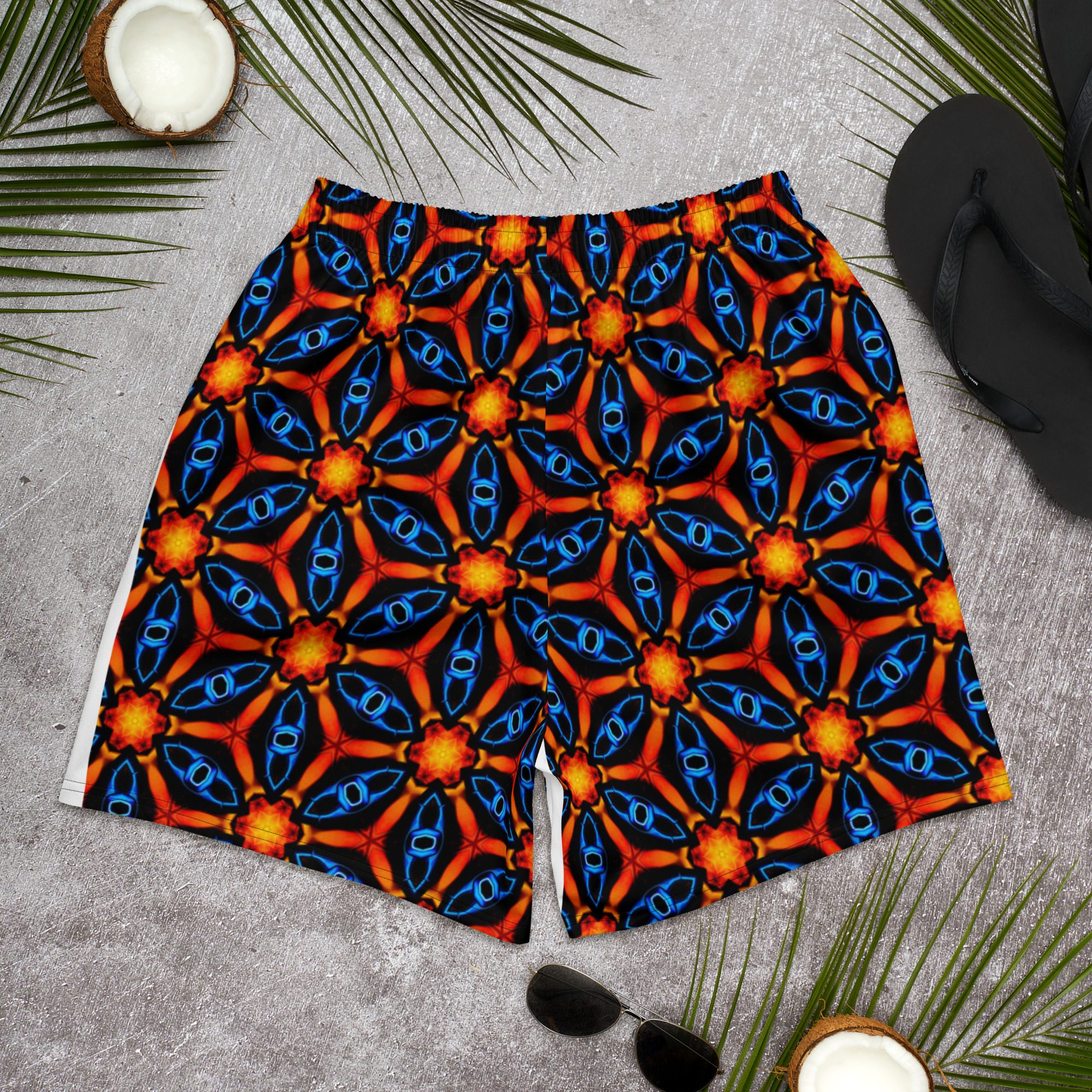 Blazed Molten Circuit – All-Over Print Unisex Athletic Long Shorts - Image 11