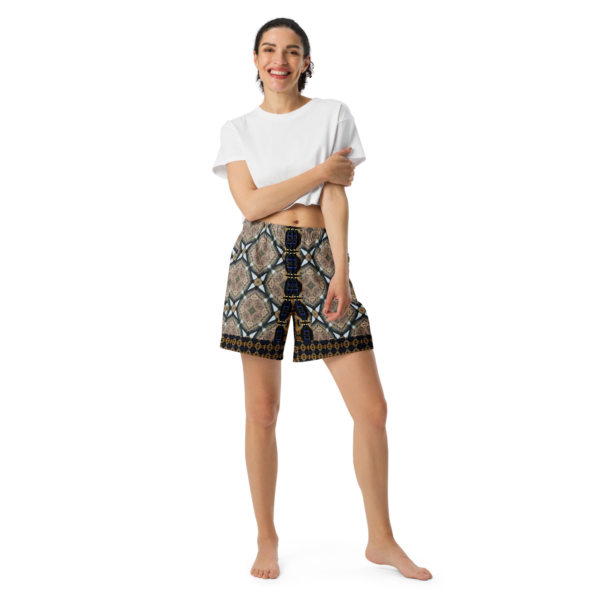 Z’s Sun Dusk Mandala – All-Over Print Unisex Athletic Long Shorts - Image 2