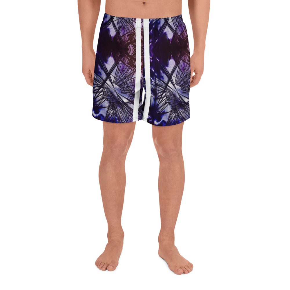 Fractured Skyline: Geometry in Motion — Abstract Urban Unisex Shorts