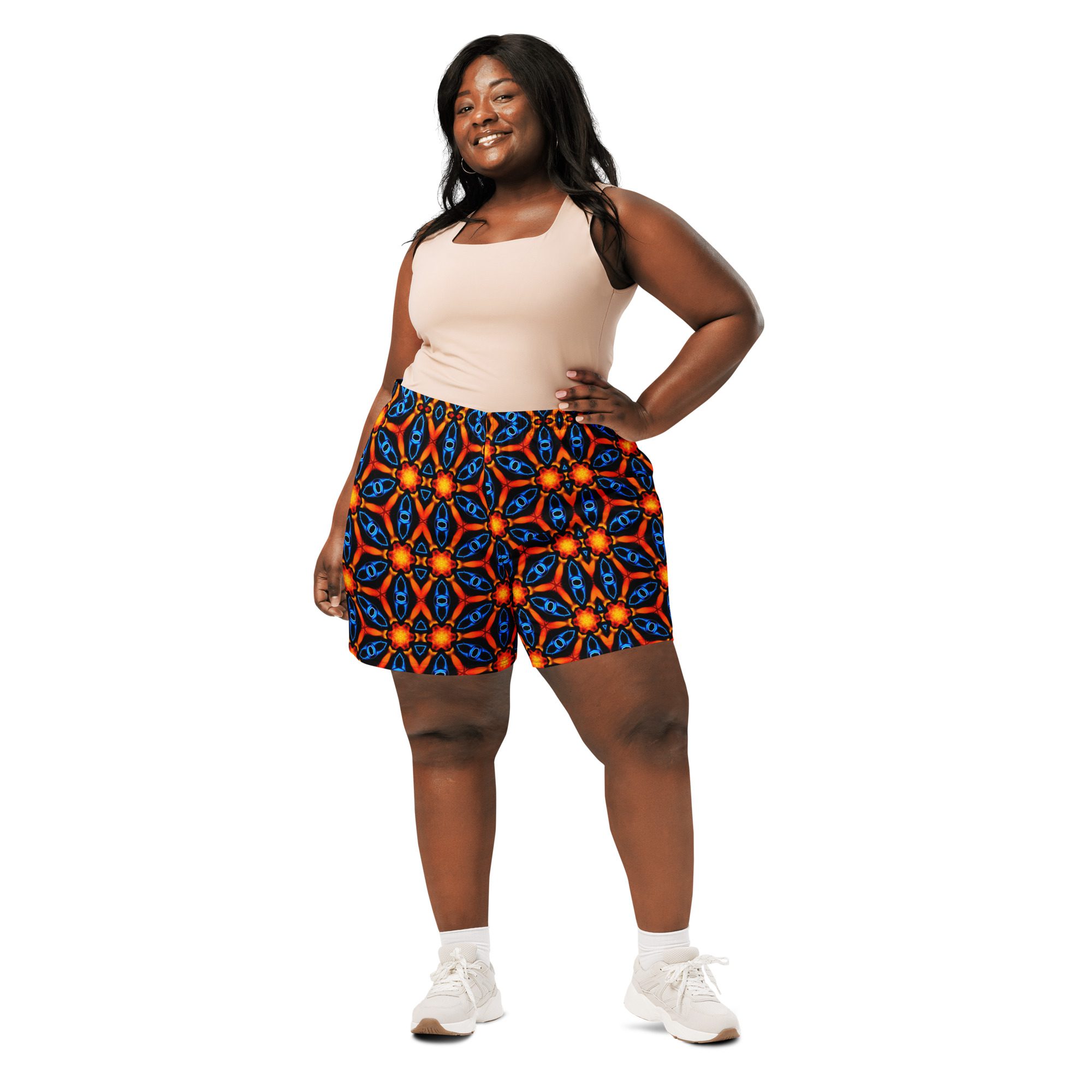 Blazed Molten Circuit – All-Over Print Unisex Athletic Long Shorts - Image 4