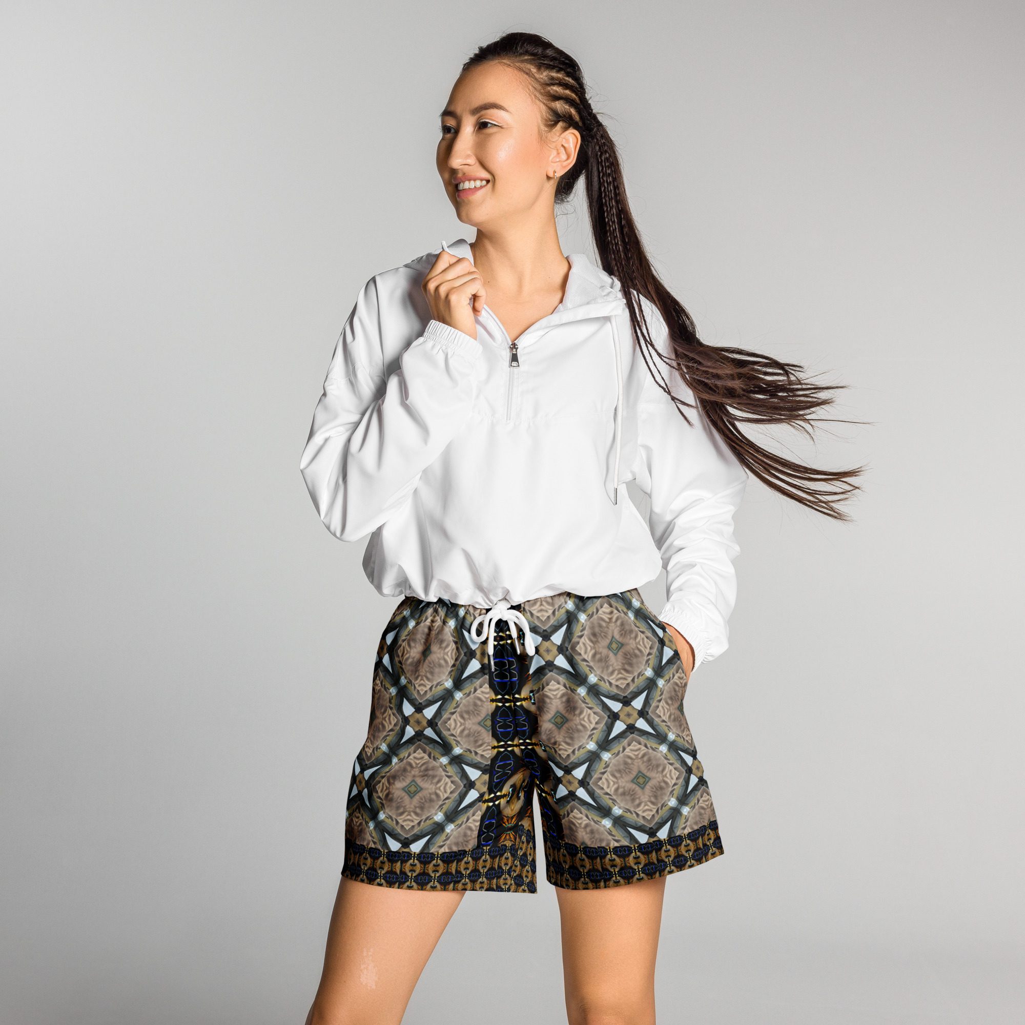 Z’s Sun Dusk Mandala – All-Over Print Unisex Athletic Long Shorts - Image 4