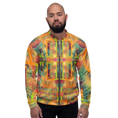 Solar Circuit — Abstract Geometric Energy Bomber Jacket