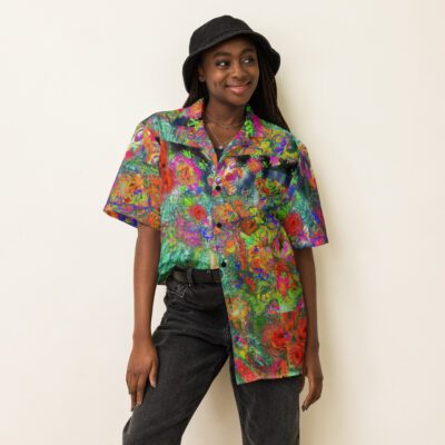 Tropical Mirage of Roses - Unisex All-Over Print Button Up Shirt