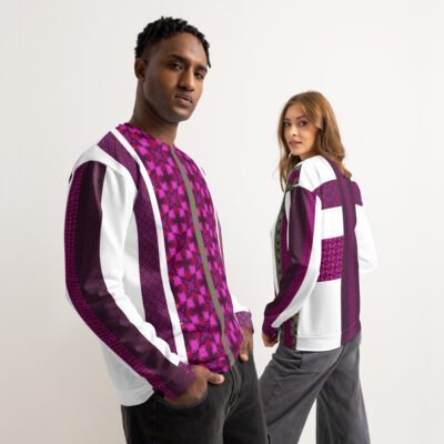 Crimson Orchid Weave – Recycled Unisex Cotton Sweatshirt