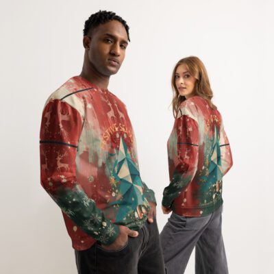 Festive Season Geometric Tree – Ugly Christmas Sweatshirt/Jumper Unisex cotton sweatshirt