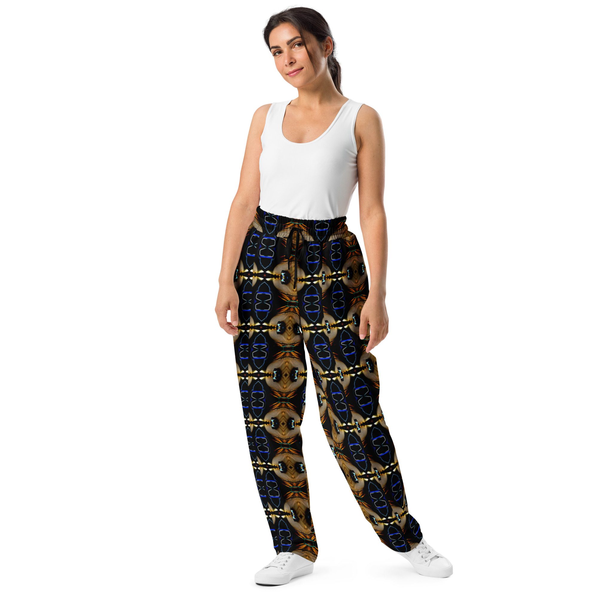 Eclipsed Mirage Noir – Artistic All-Over Print Unisex Wide-Leg Joggers - Image 10