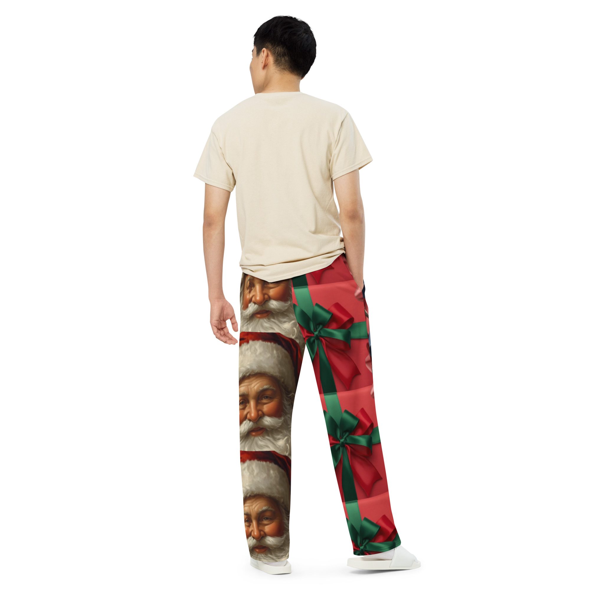 Holiday Legends Ugly Christmas- All-Over Print Unisex Wide-Leg Pants - Image 3