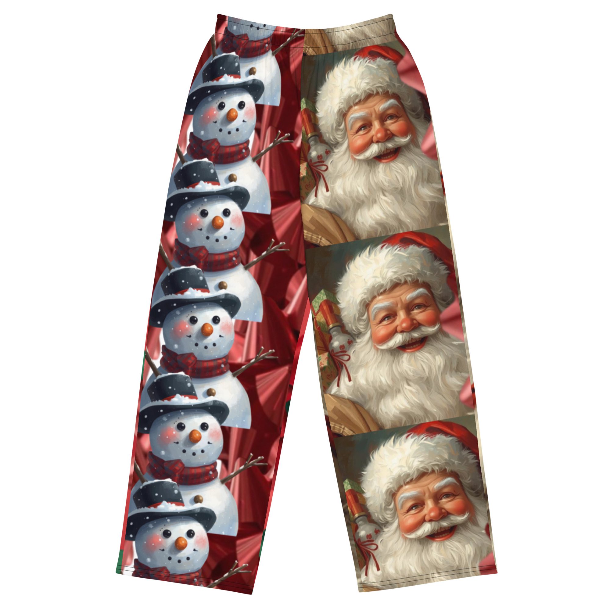 Holiday Legends Ugly Christmas- All-Over Print Unisex Wide-Leg Pants - Image 5