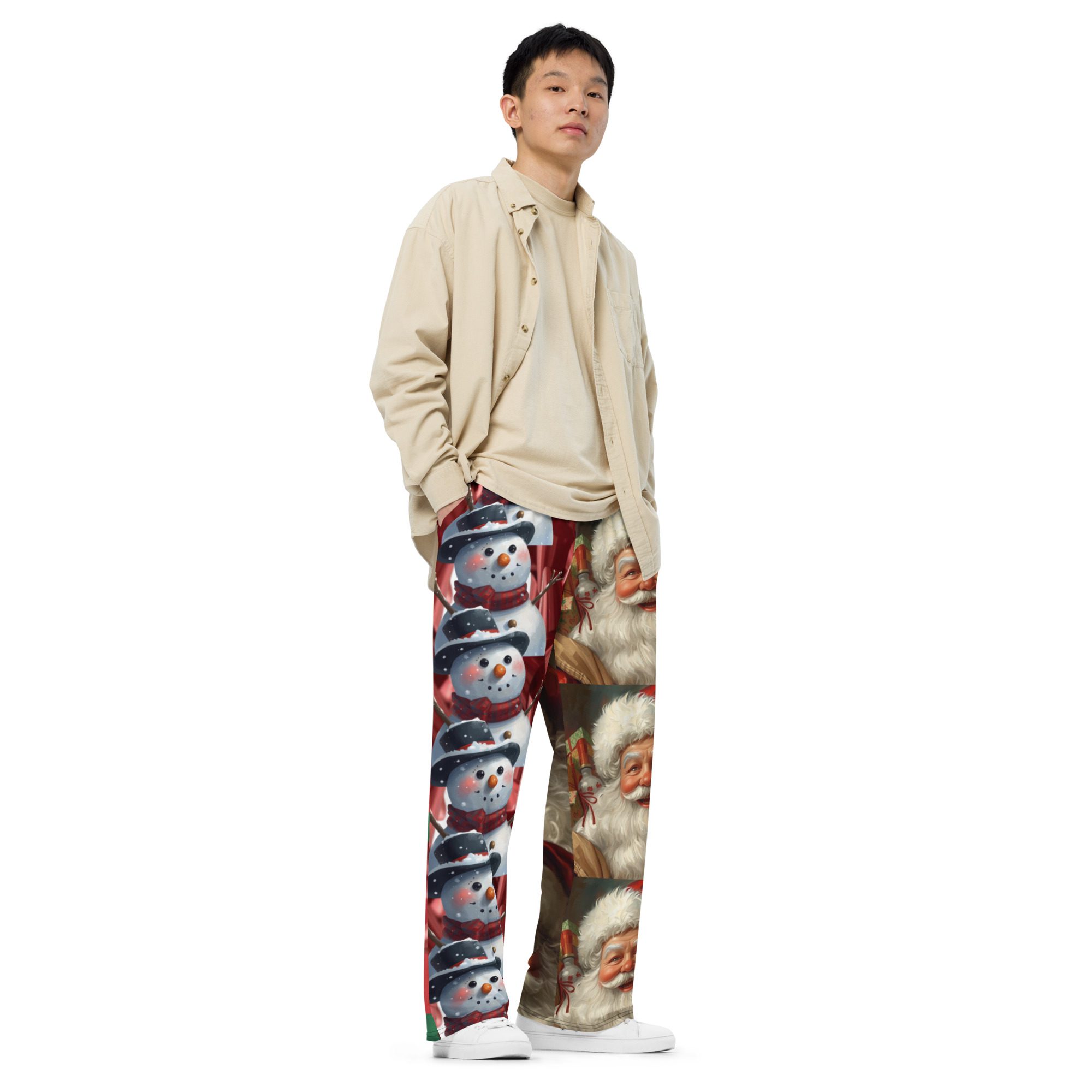 Holiday Legends Ugly Christmas- All-Over Print Unisex Wide-Leg Pants