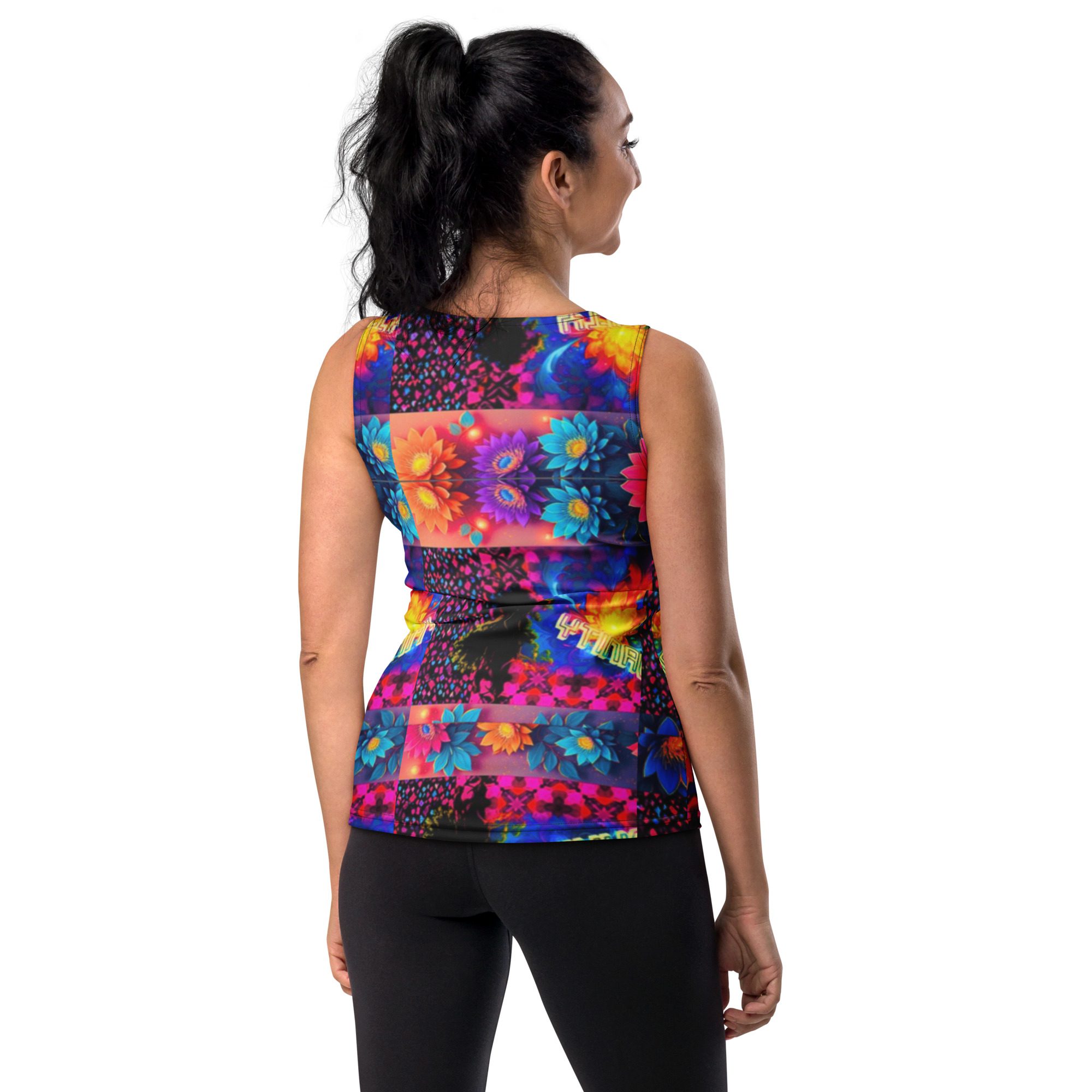 Psychedelic’s Bloomed Supernova Galaxies – Sublimation Cut & Sew Tank Top - Image 3