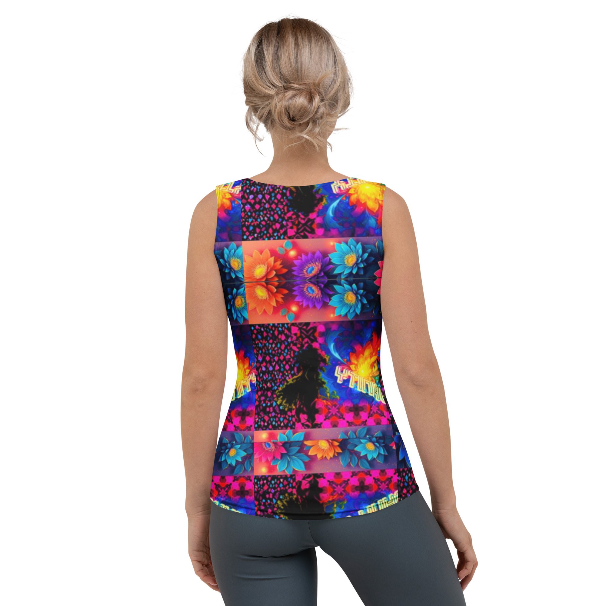 Psychedelic’s Bloomed Supernova Galaxies – Sublimation Cut & Sew Tank Top - Image 6