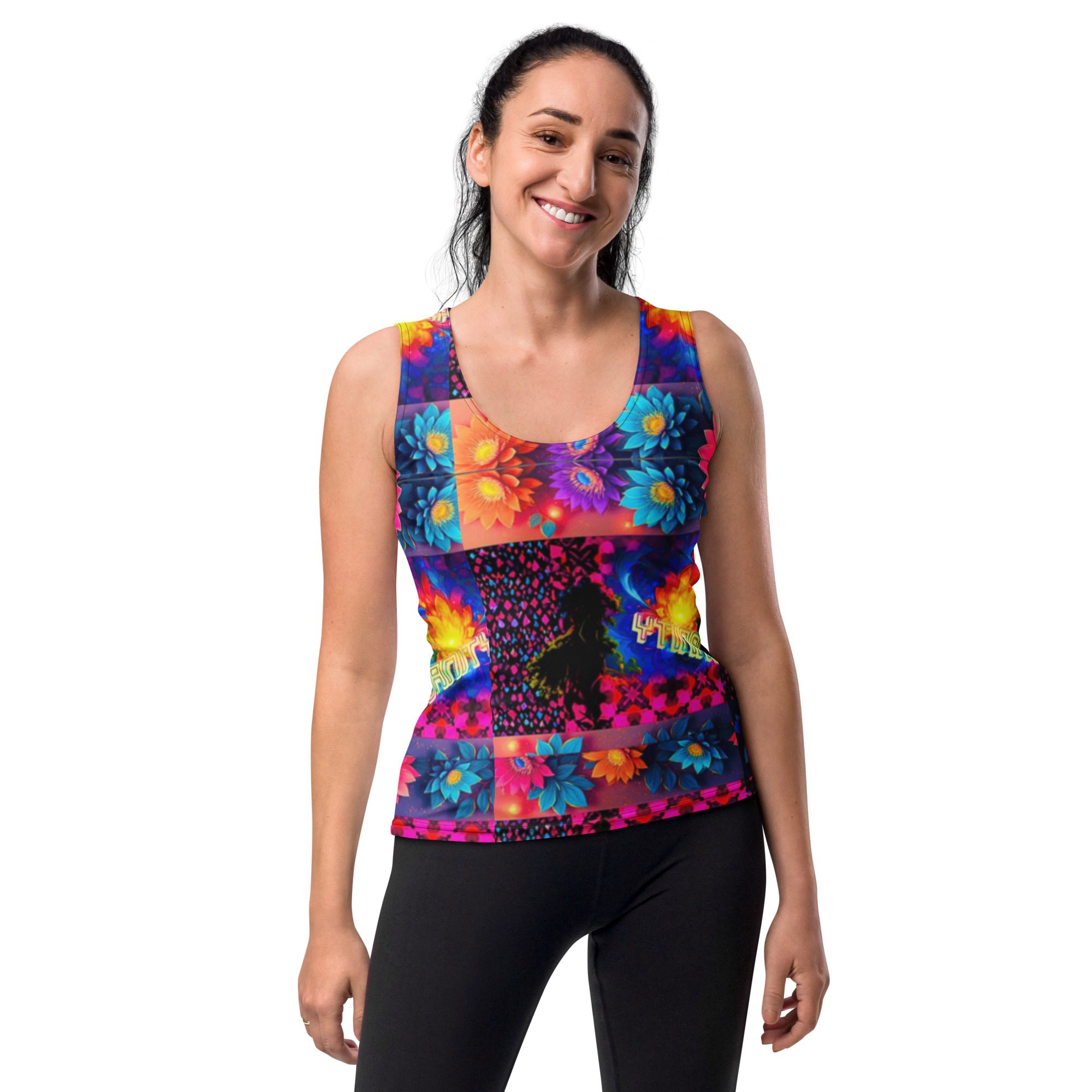 Psychedelic’s Bloomed Supernova Galaxies – Sublimation Cut & Sew Tank Top - Image 2