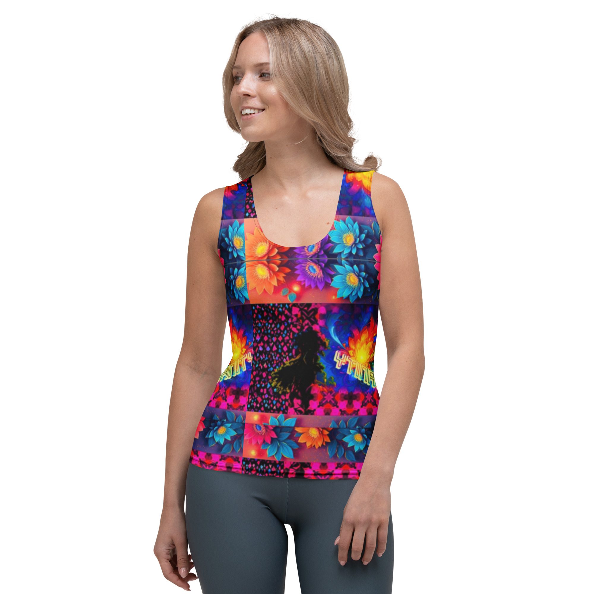 Psychedelic’s Bloomed Supernova Galaxies – Sublimation Cut & Sew Tank Top - Image 7