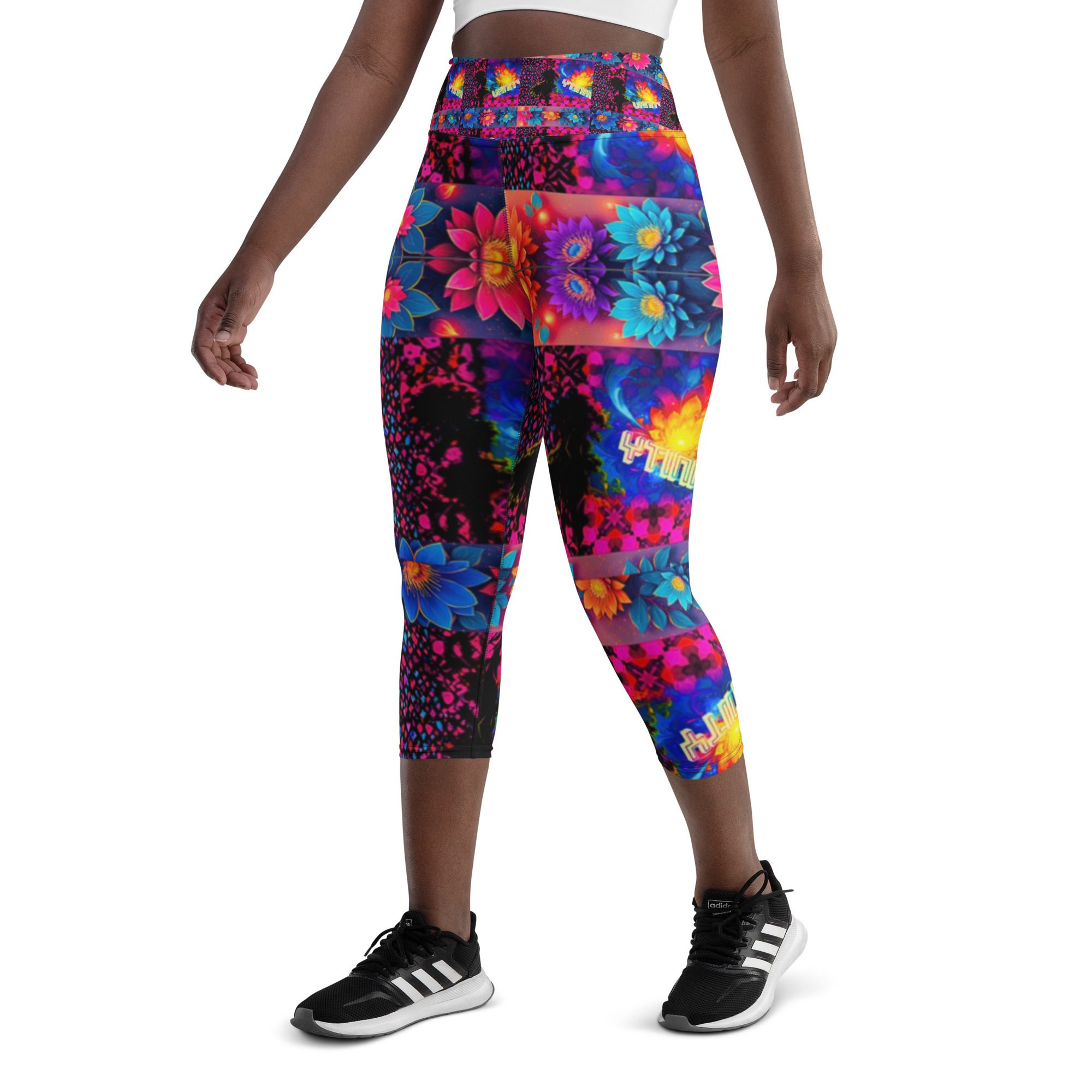 Psychedelic’s Bloomed Supernova Galaxies – Yoga Capri Leggings - Image 3
