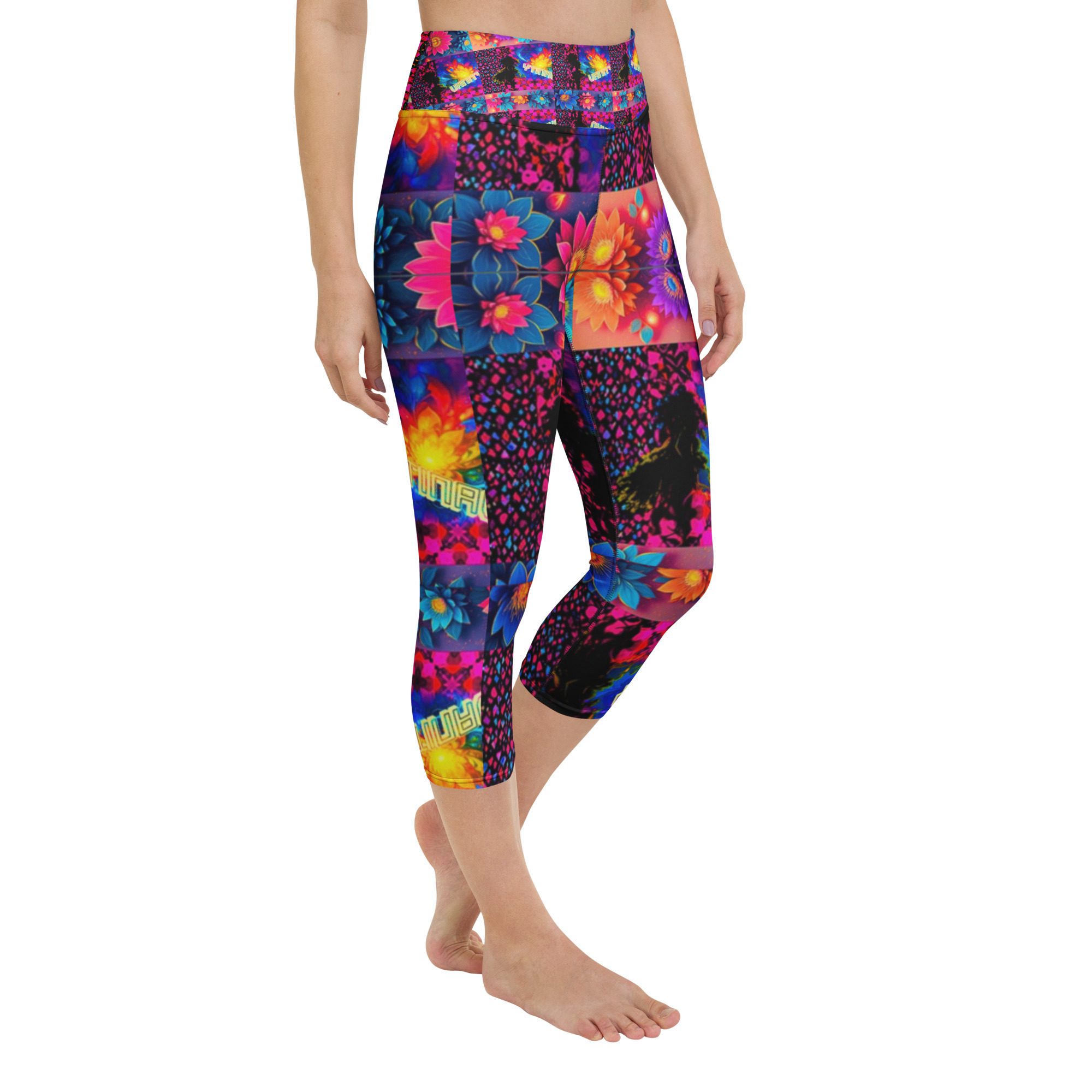Psychedelic’s Bloomed Supernova Galaxies – Yoga Capri Leggings - Image 7