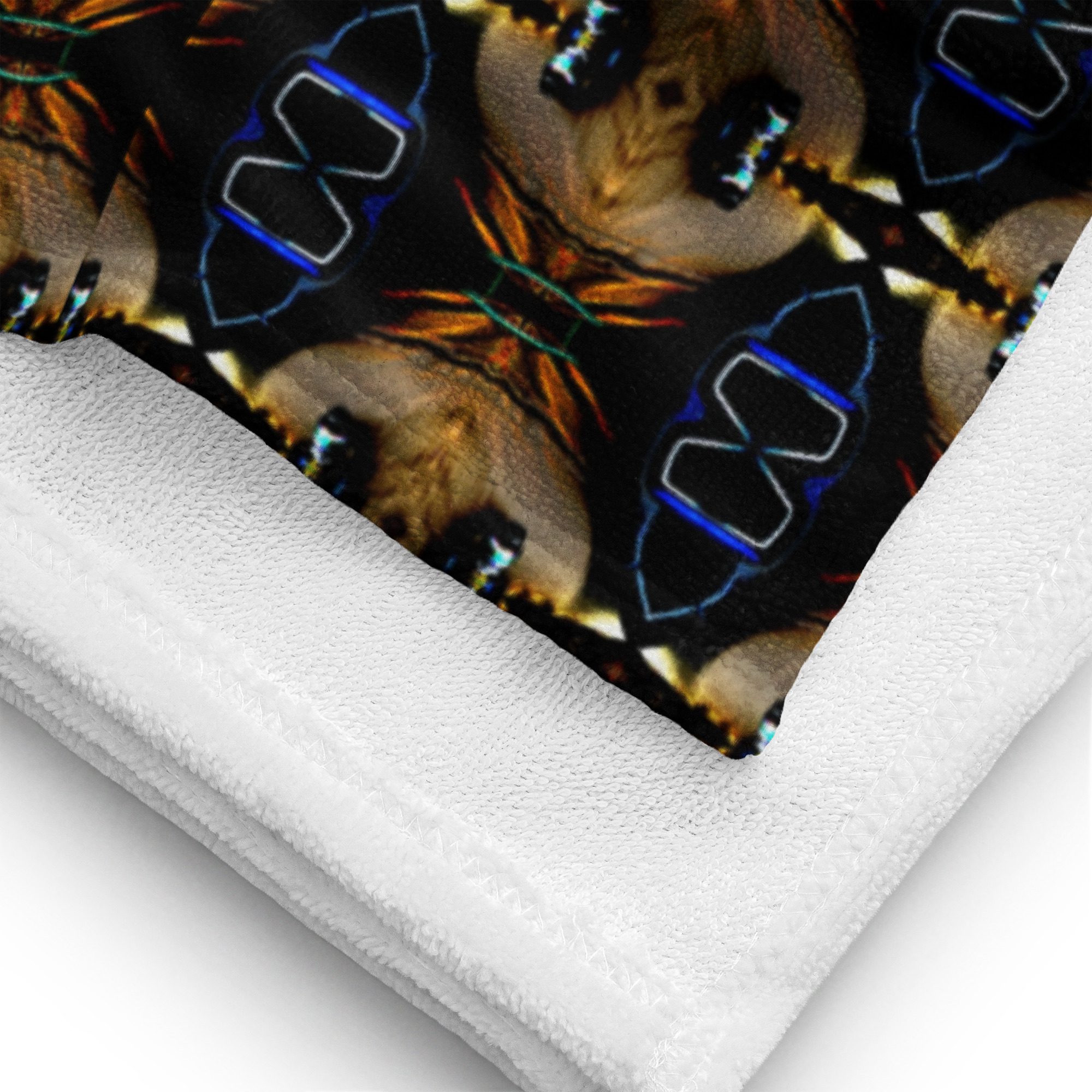 Eclipsed Noir Mirage – Artistic All-Over Print Towel - Image 3