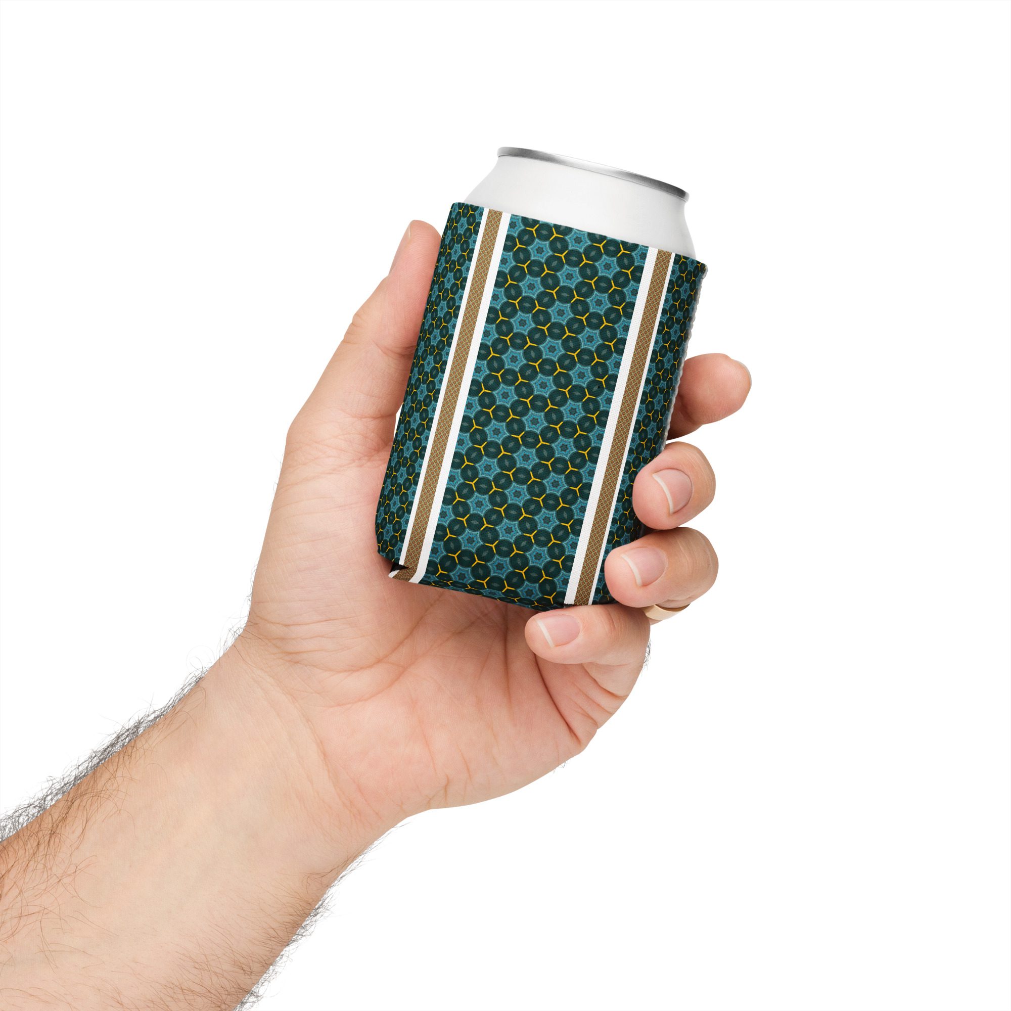 Auric Teal Matrix – Artistic Can Cooler Sleeve - Image 2