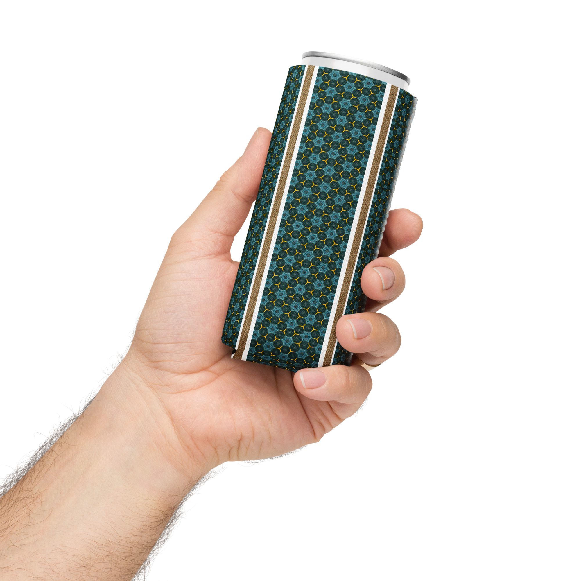 Auric Teal Matrix – Artistic Can Cooler Sleeve