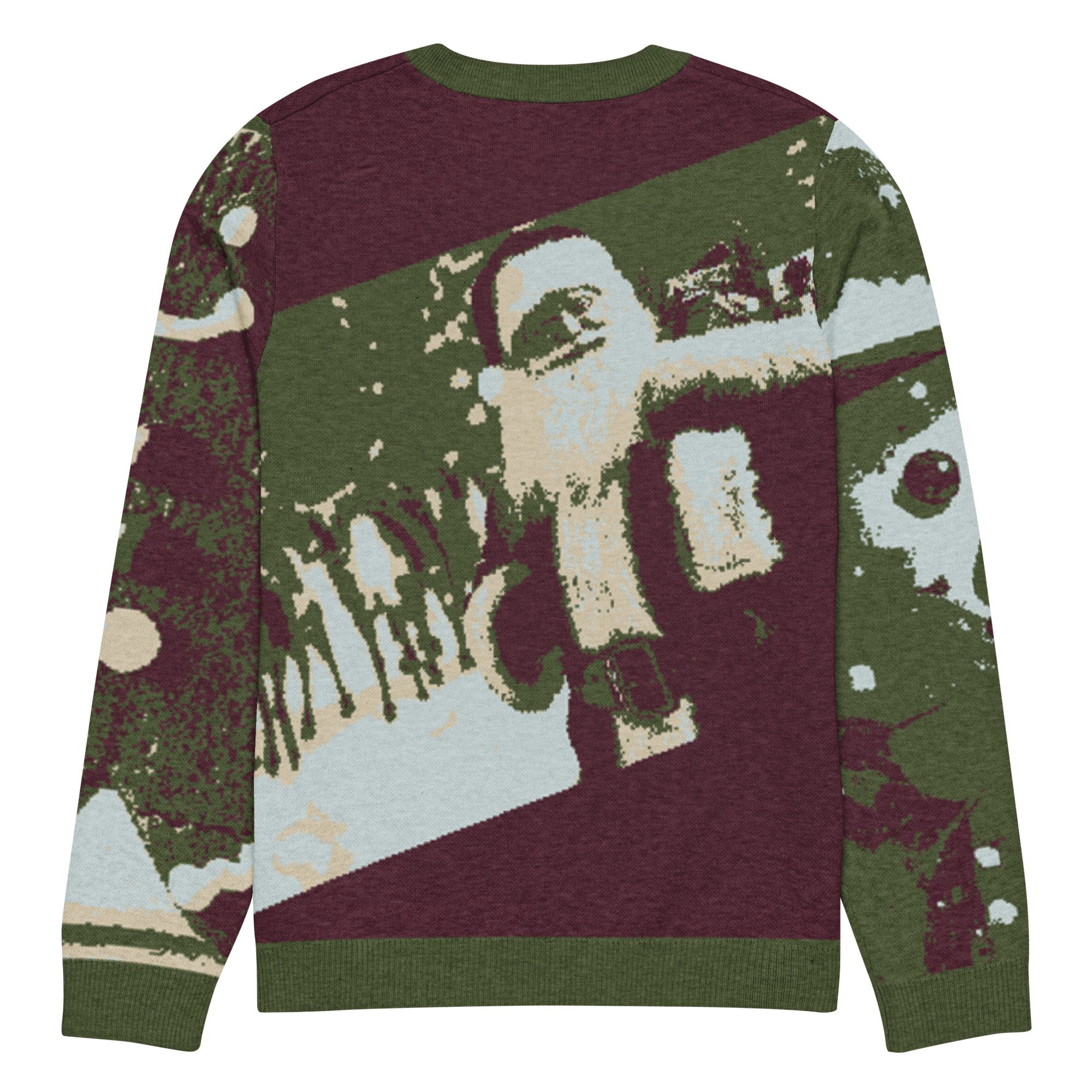 Retro Saint Nick - Classic Knitted Ugly Christmas Sweater - Image 2