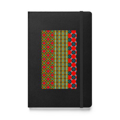 Crimson Lattice Harmony — Hardcover Bound Notebook