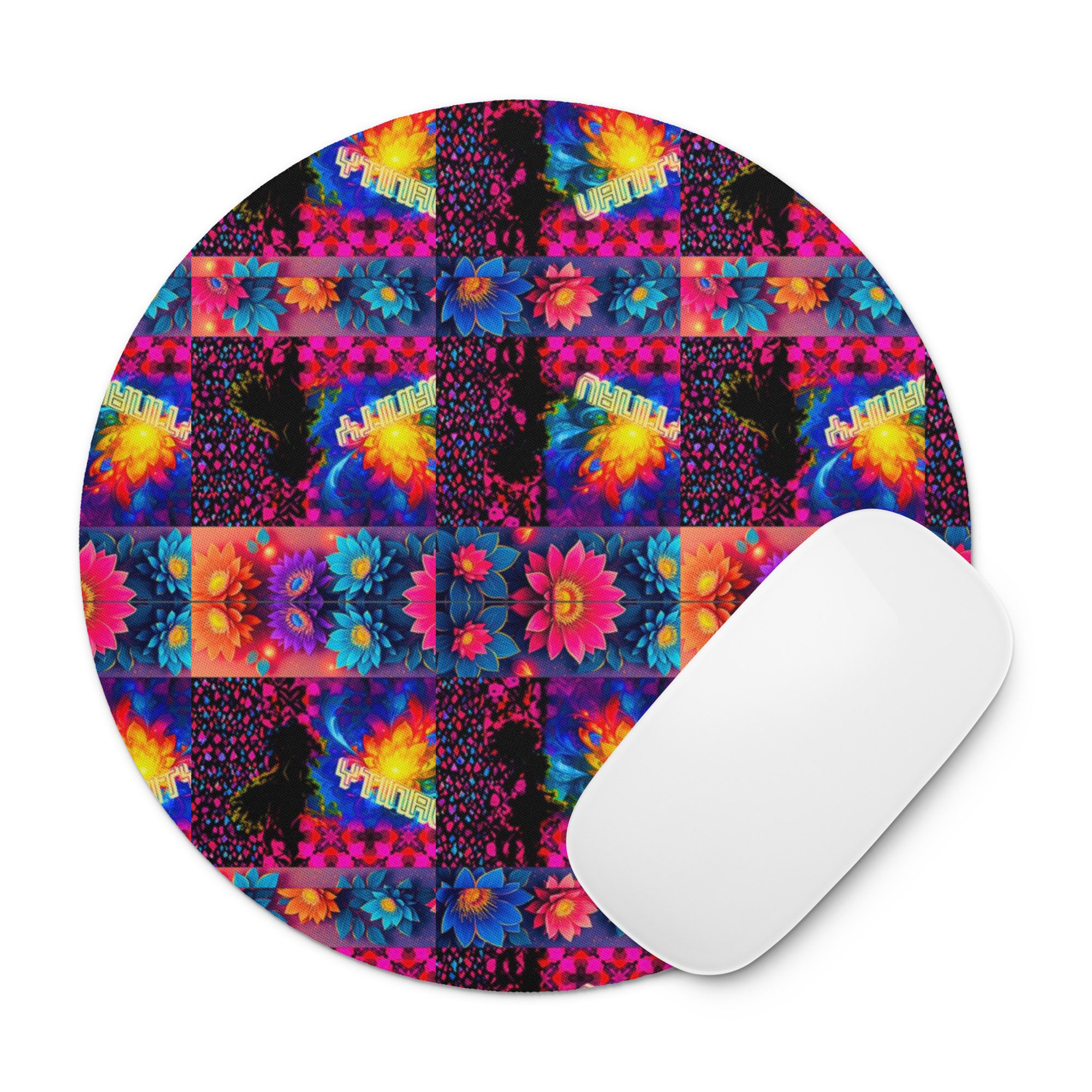 Psychedelic’s Bloomed Supernova Galaxies – Round Mouse Pad - Image 2