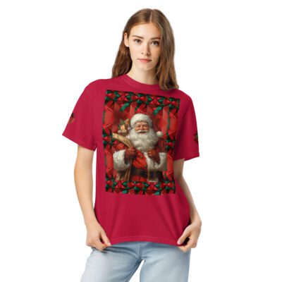 Ugly Christmas T-Shirt “Retro Santa Cheer” Heavyweight T-Shirt — Festive Holiday Graphic Tee Unisex garment-dyed heavyweight t-shirt