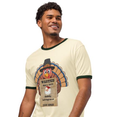 Wanted: Feast or Flight - Unisex Ringer Thanksgiving T-Shirt