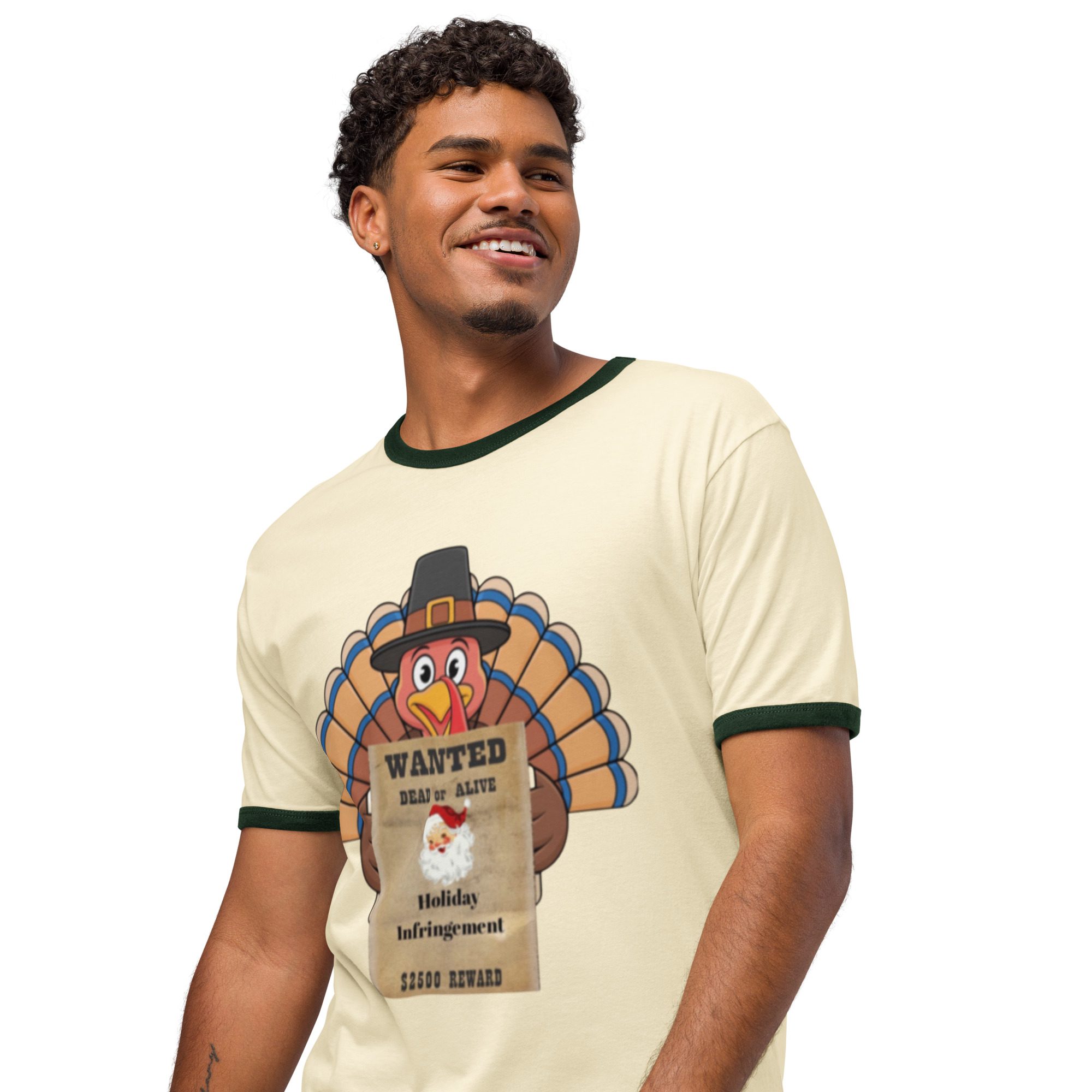 Wanted: Feast or Flight - Unisex Ringer Thanksgiving T-Shirt