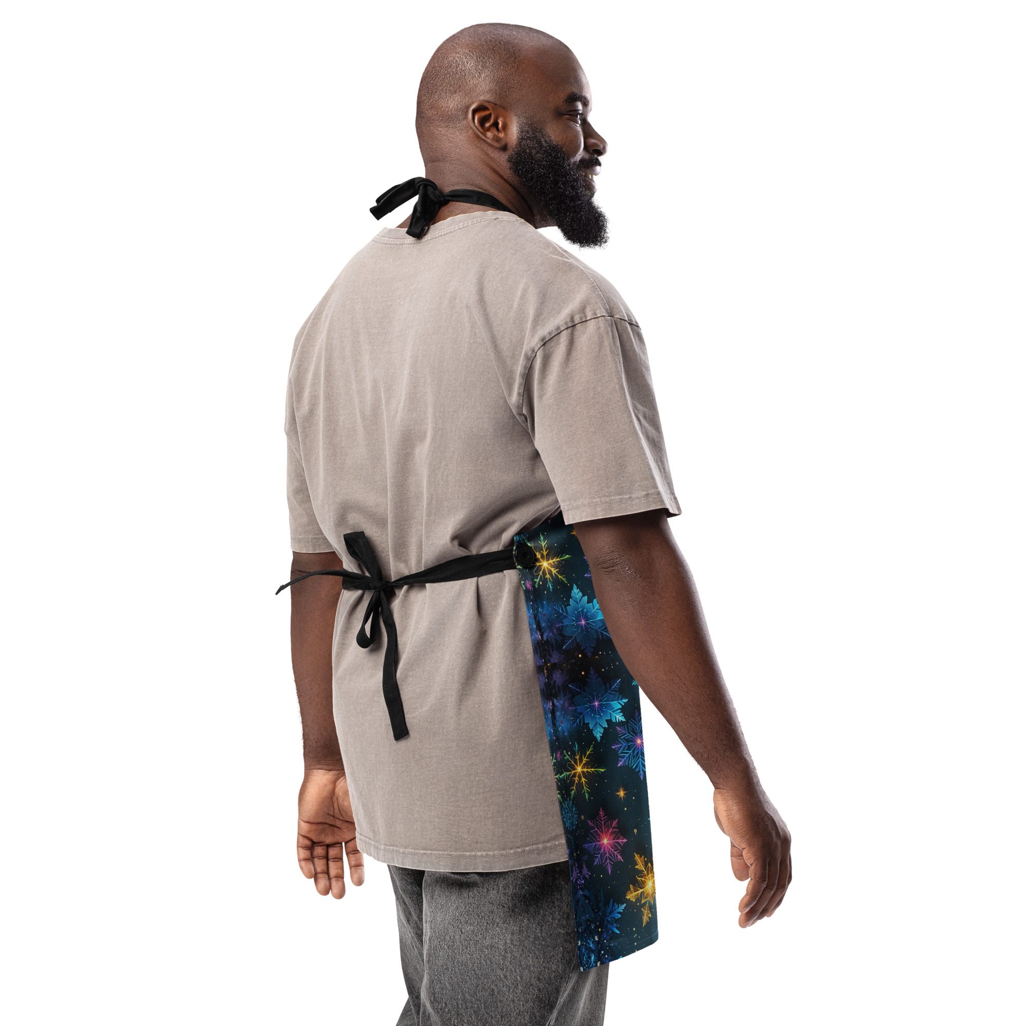 Prism-Kissed Snowflakes — All-Over Print Apron - Image 3