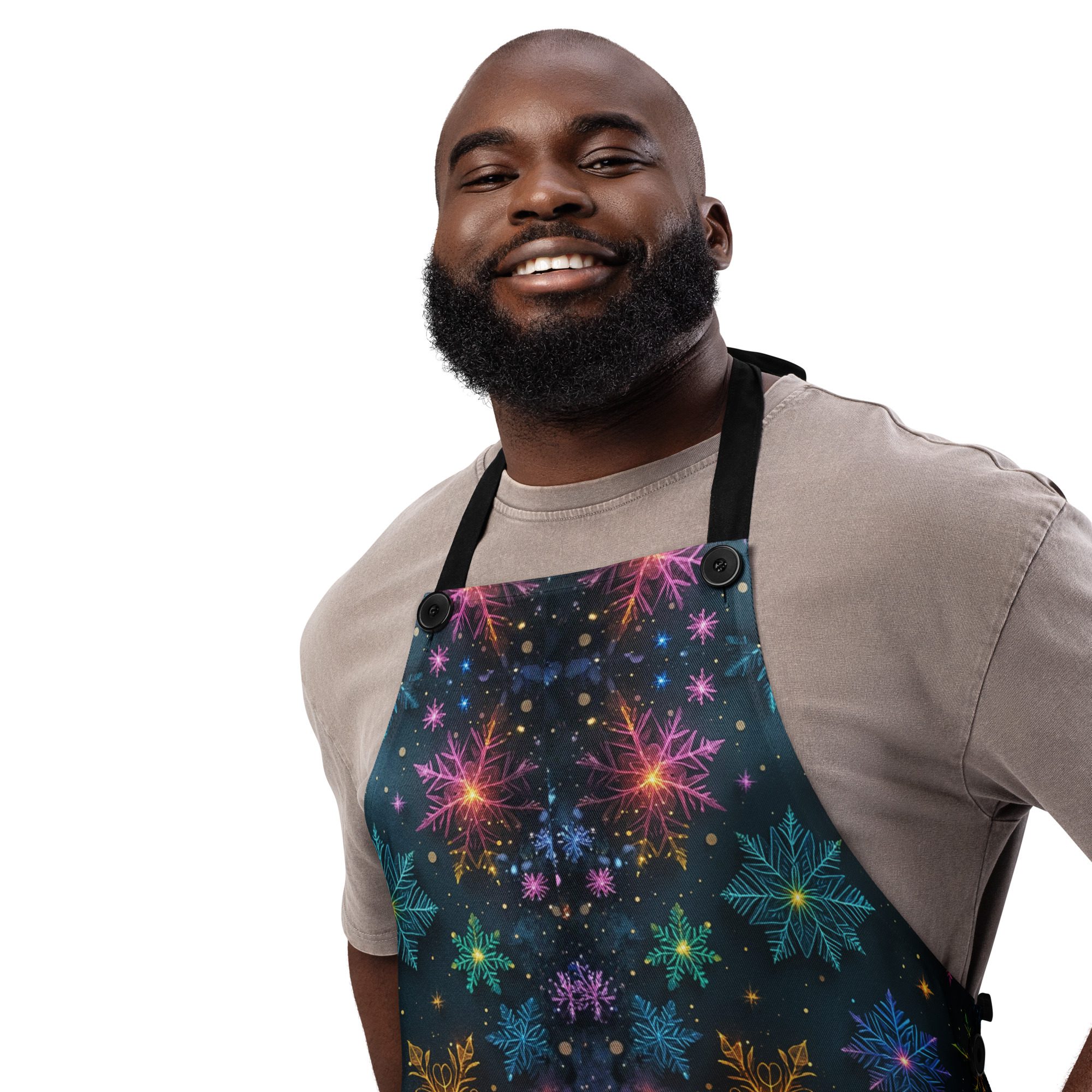 Prism-Kissed Snowflakes — All-Over Print Apron - Image 2