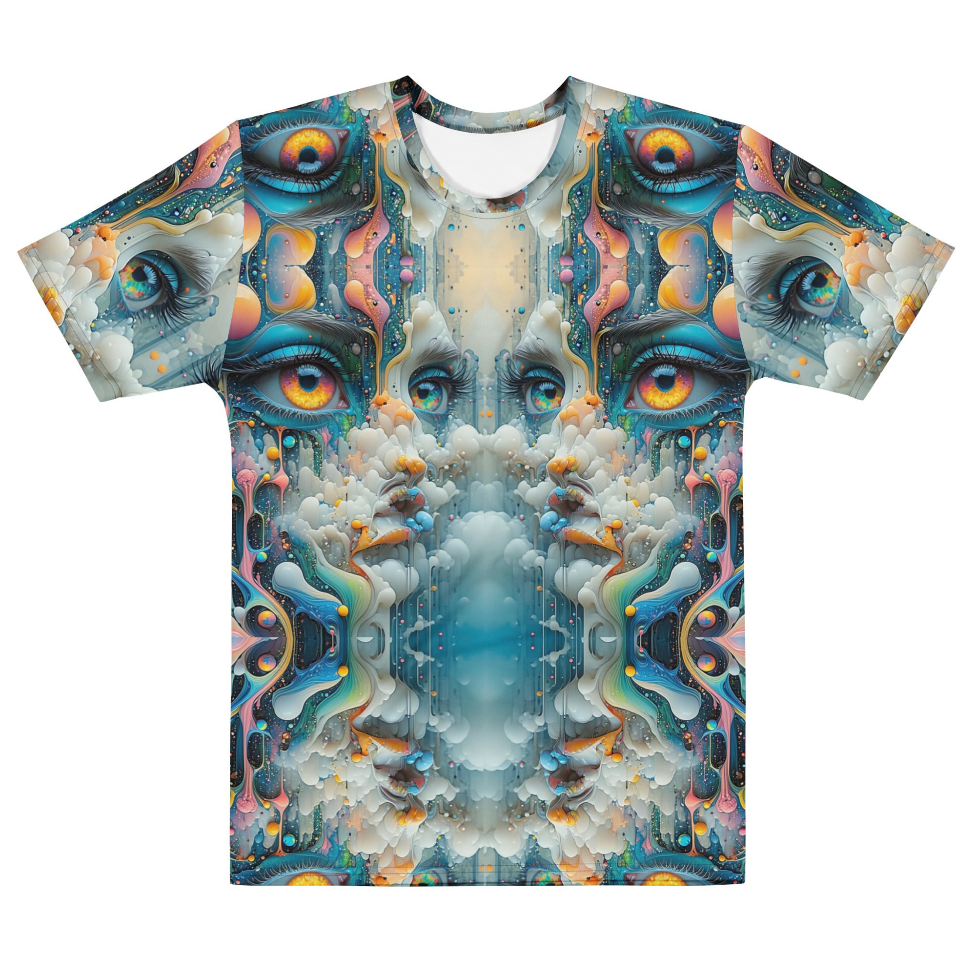 Mirrored Eyes of the Mystics Who Dream – Men’s Cotton Crew Neck T-Shirt - Image 5