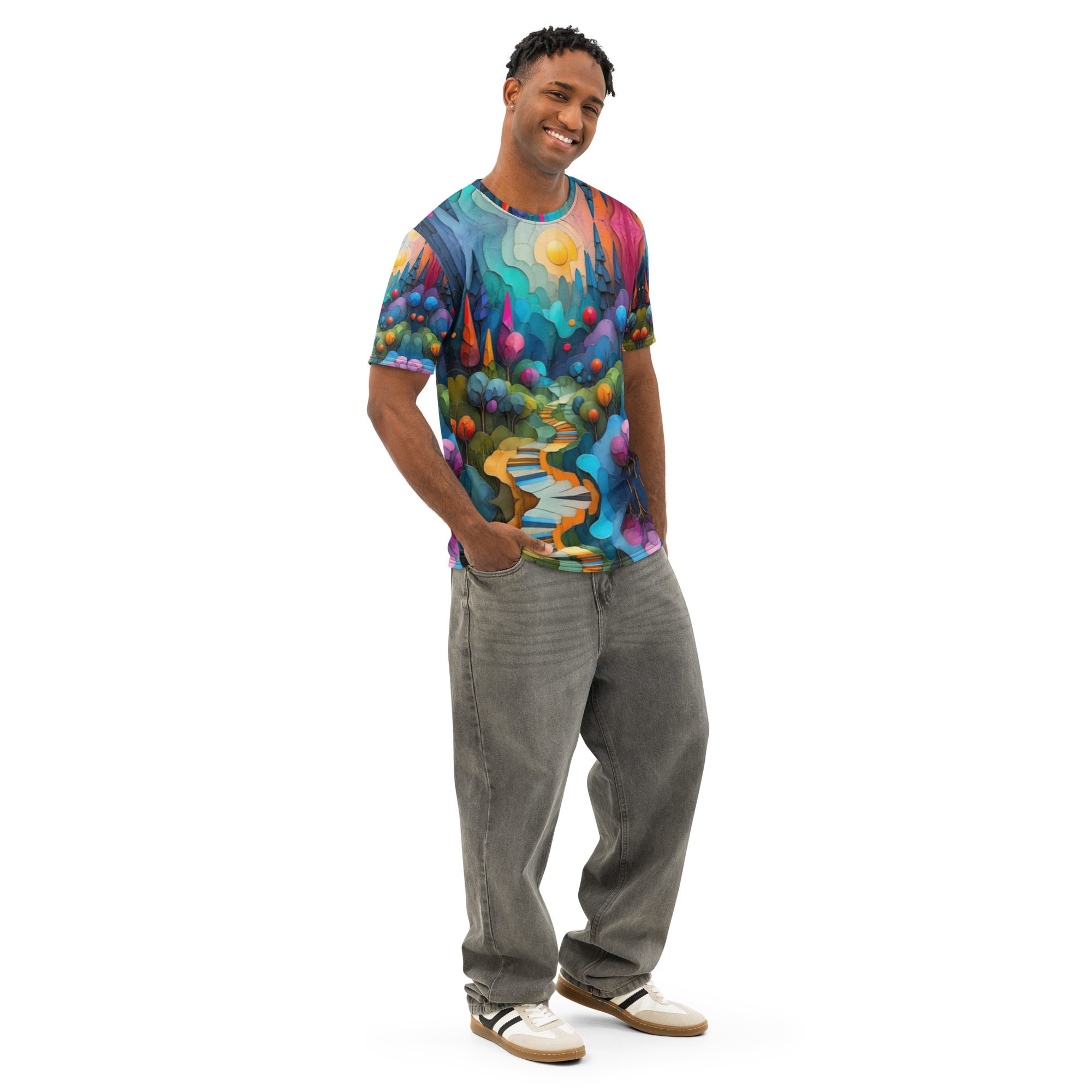 Pride’s Dream Pathway to Victory – Men’s Cotton Crew Neck T-Shirt - Image 4