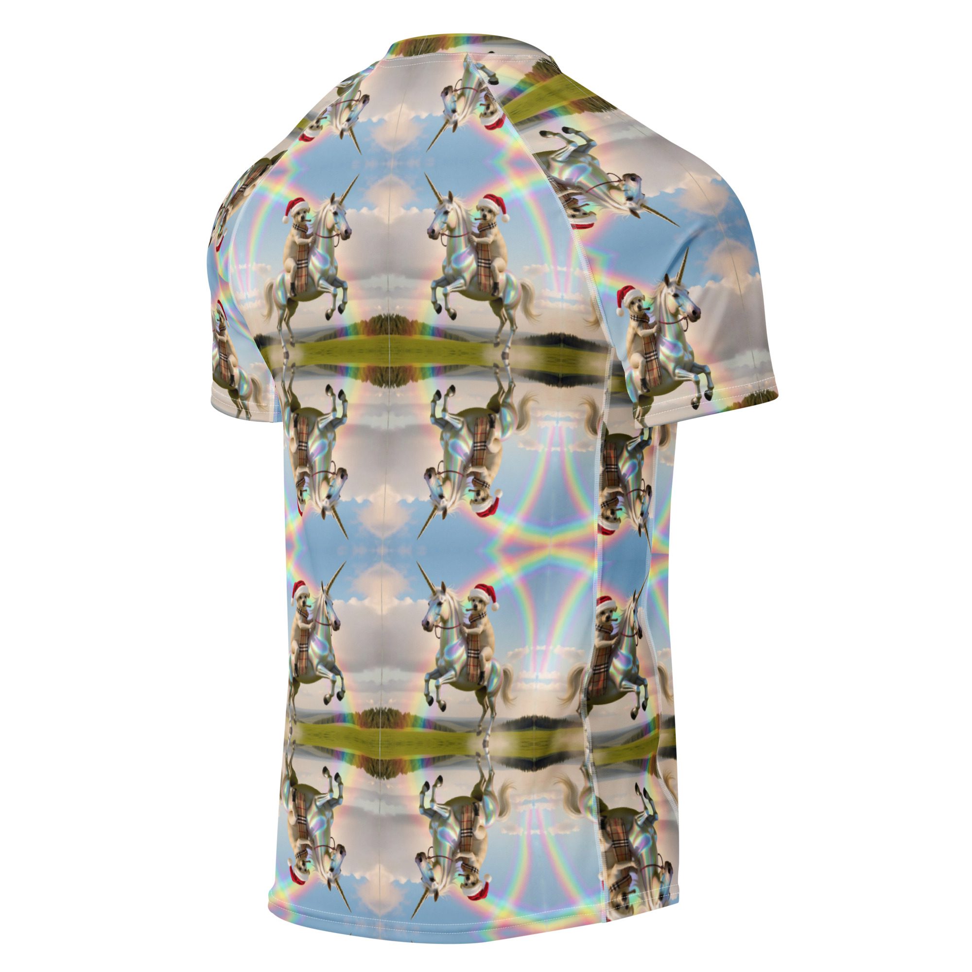 Lucky’s Magic Unicorn Pride Ride to Santa – All-Over Print Men’s Rash Guard - Image 6