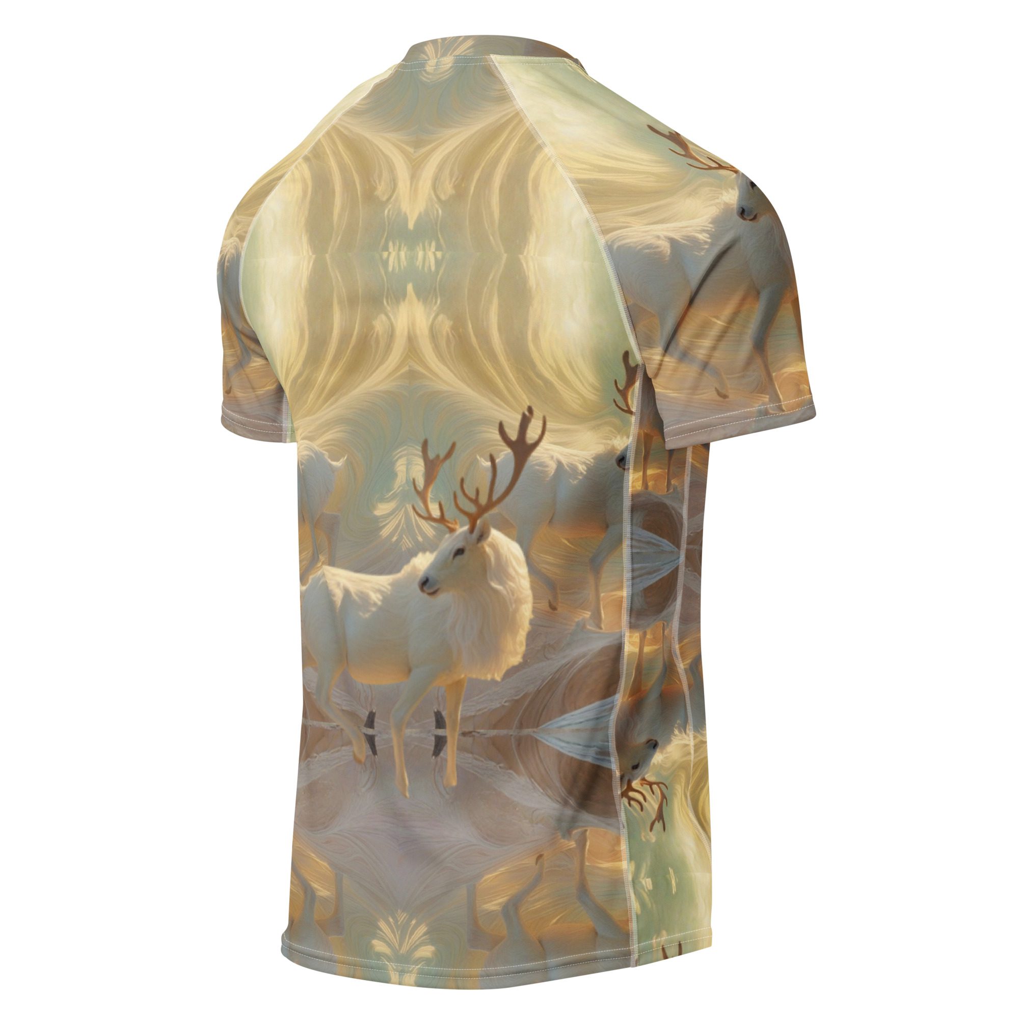 Sanctuary of the Sunlit Stag – All-Over Print Men’s Rash Guard - Image 6