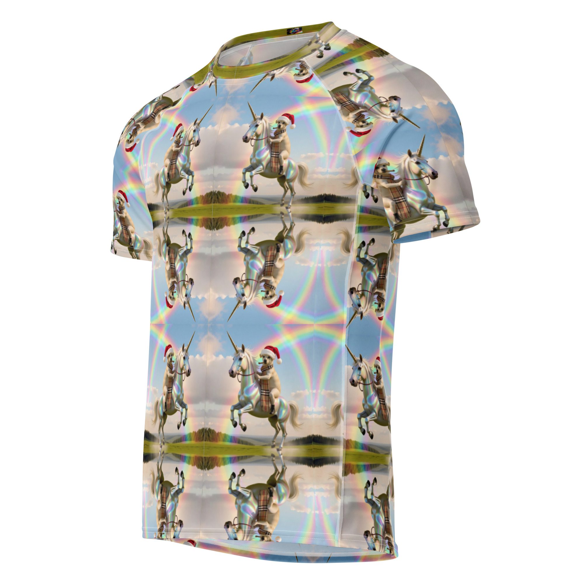 Lucky’s Magic Unicorn Pride Ride to Santa – All-Over Print Men’s Rash Guard - Image 5