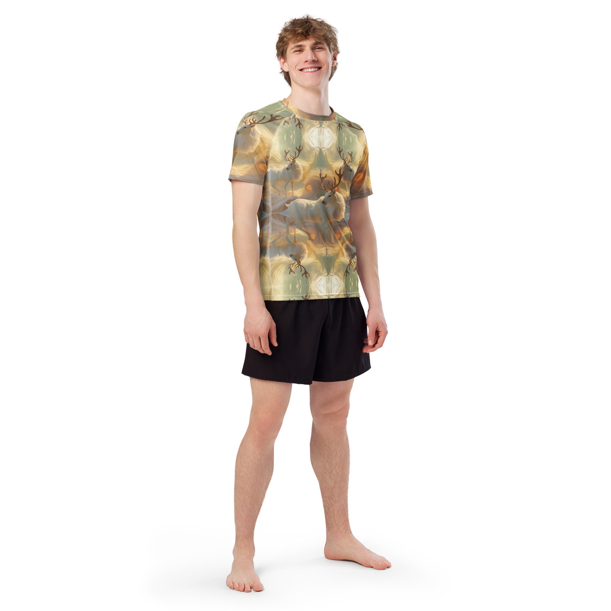 Sanctuary of the Sunlit Stag – All-Over Print Men’s Rash Guard