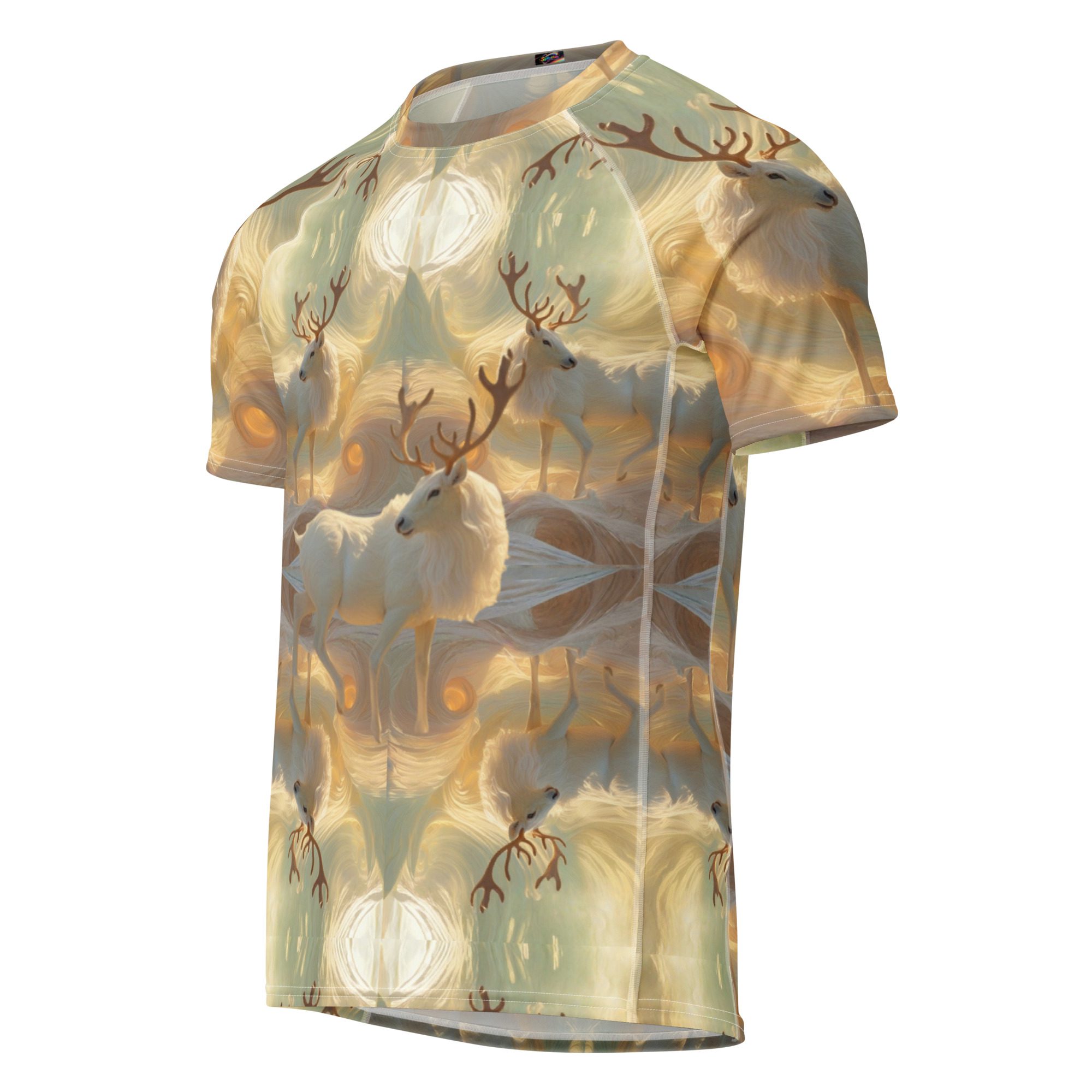 Sanctuary of the Sunlit Stag – All-Over Print Men’s Rash Guard - Image 5