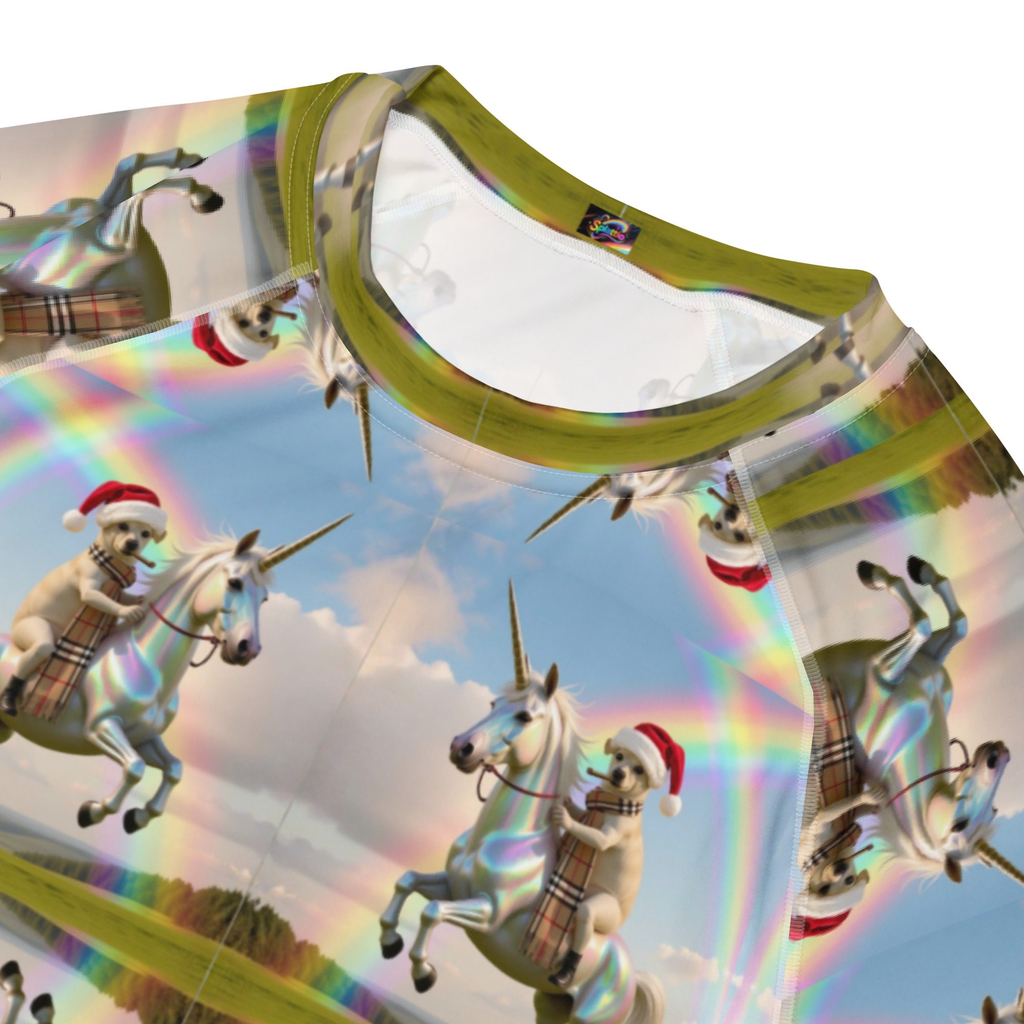 Lucky’s Magic Unicorn Pride Ride to Santa – All-Over Print Men’s Rash Guard - Image 7