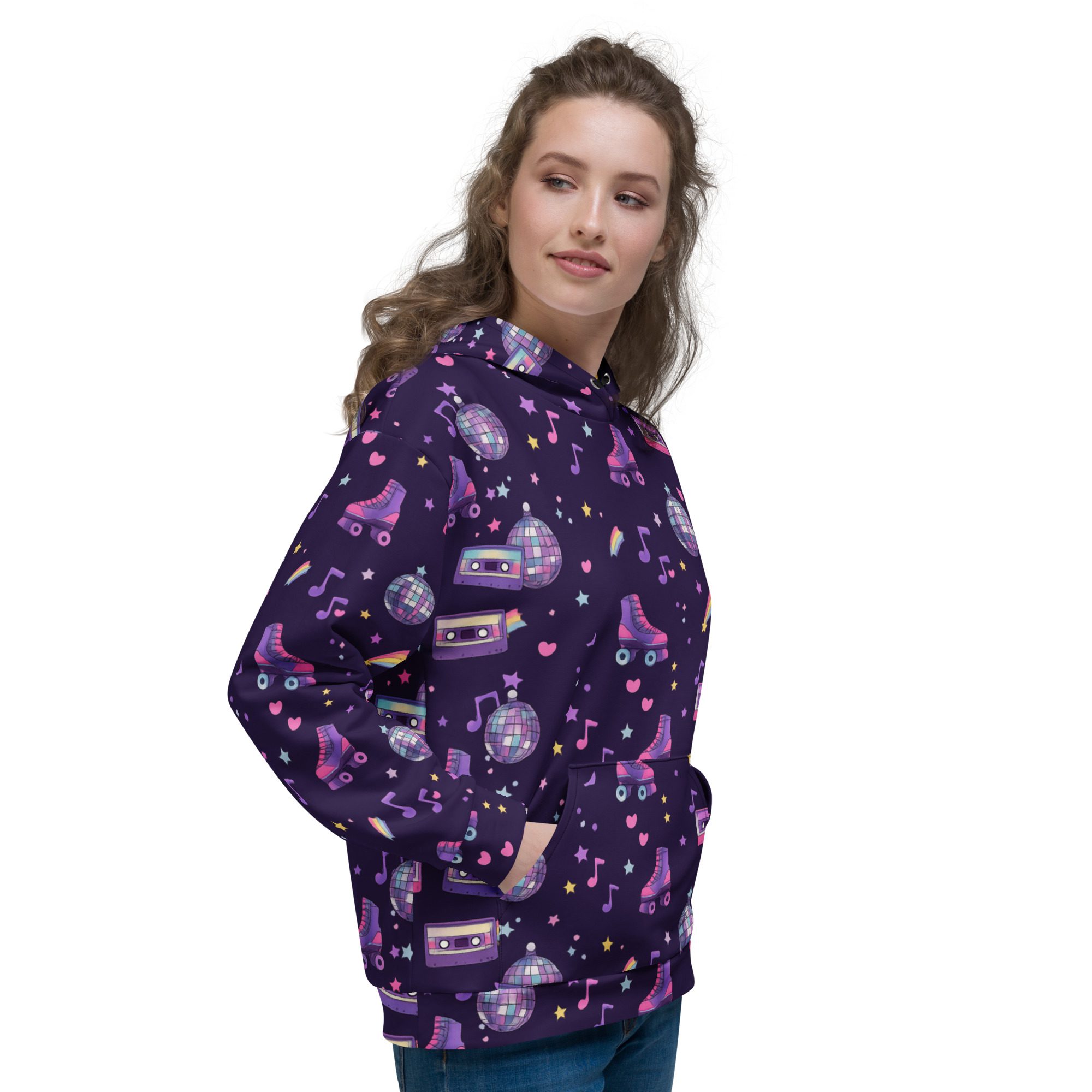 Neon Nostalgia Roller Skate Hoodie - Image 6