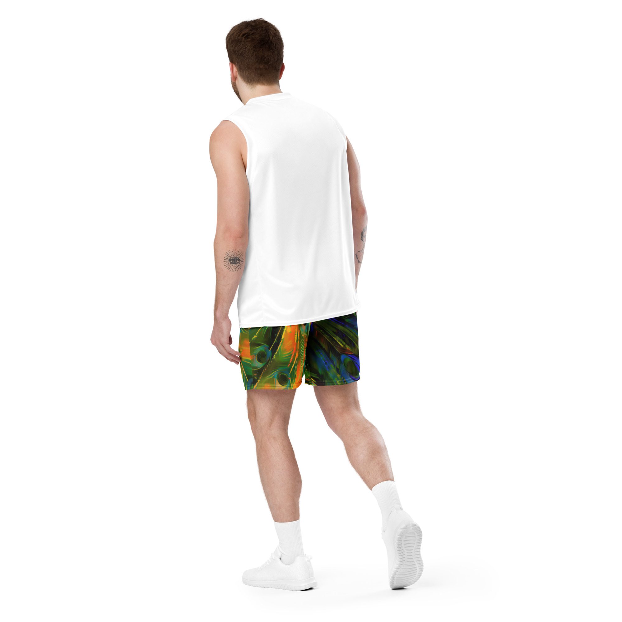 Peacock Heatwave – Unisex Mesh Shorts - Image 3